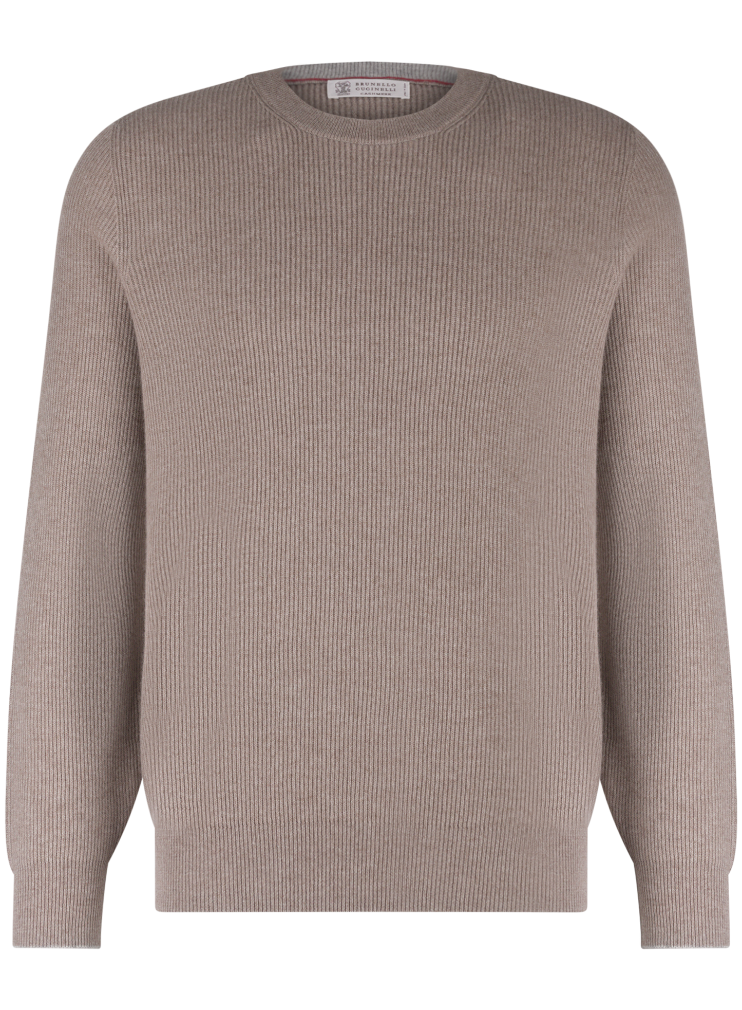 Crewneck met lange mouwen van cashmere | TAUPE