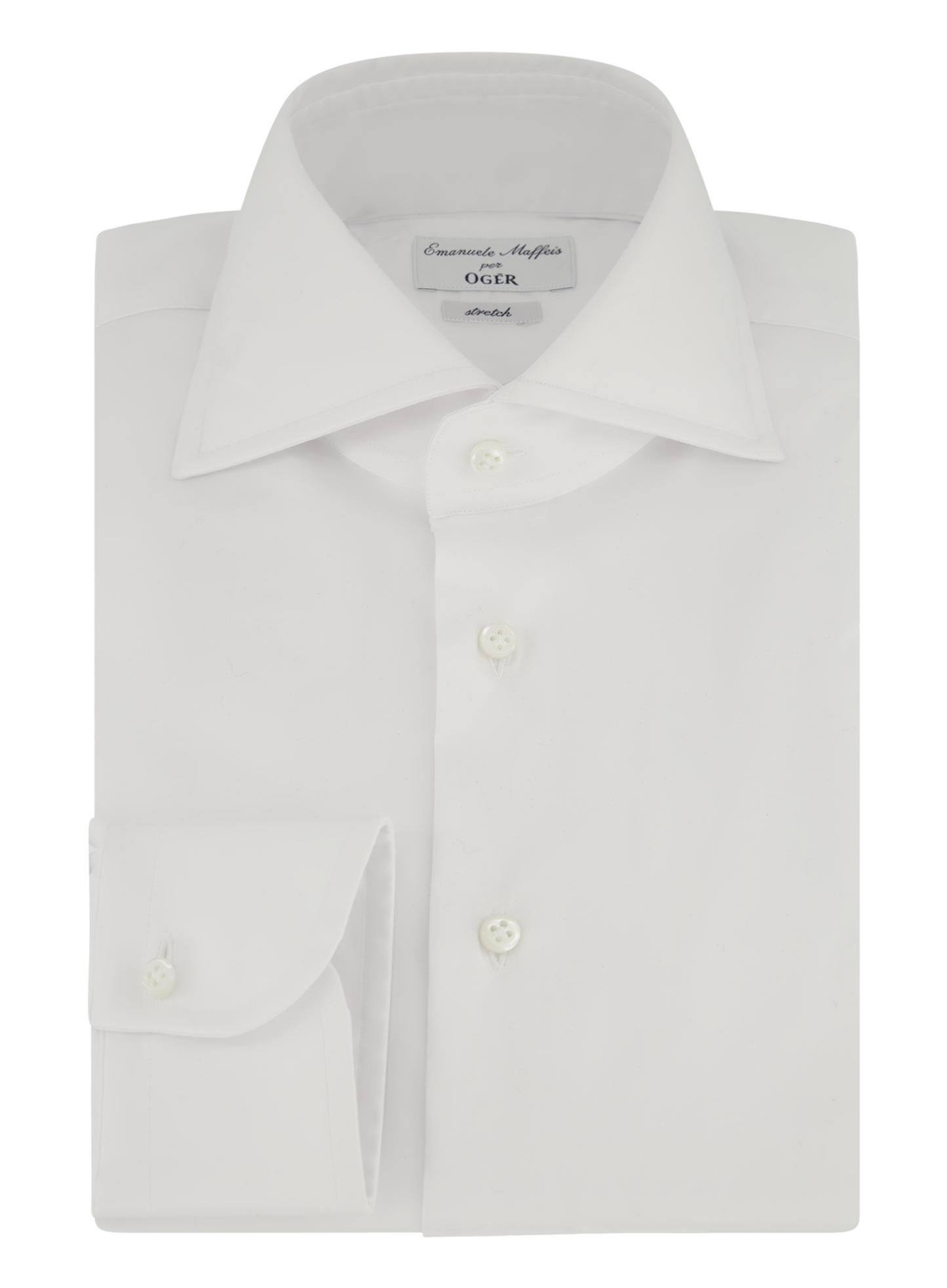 Stretch shirt van katoen | Wit