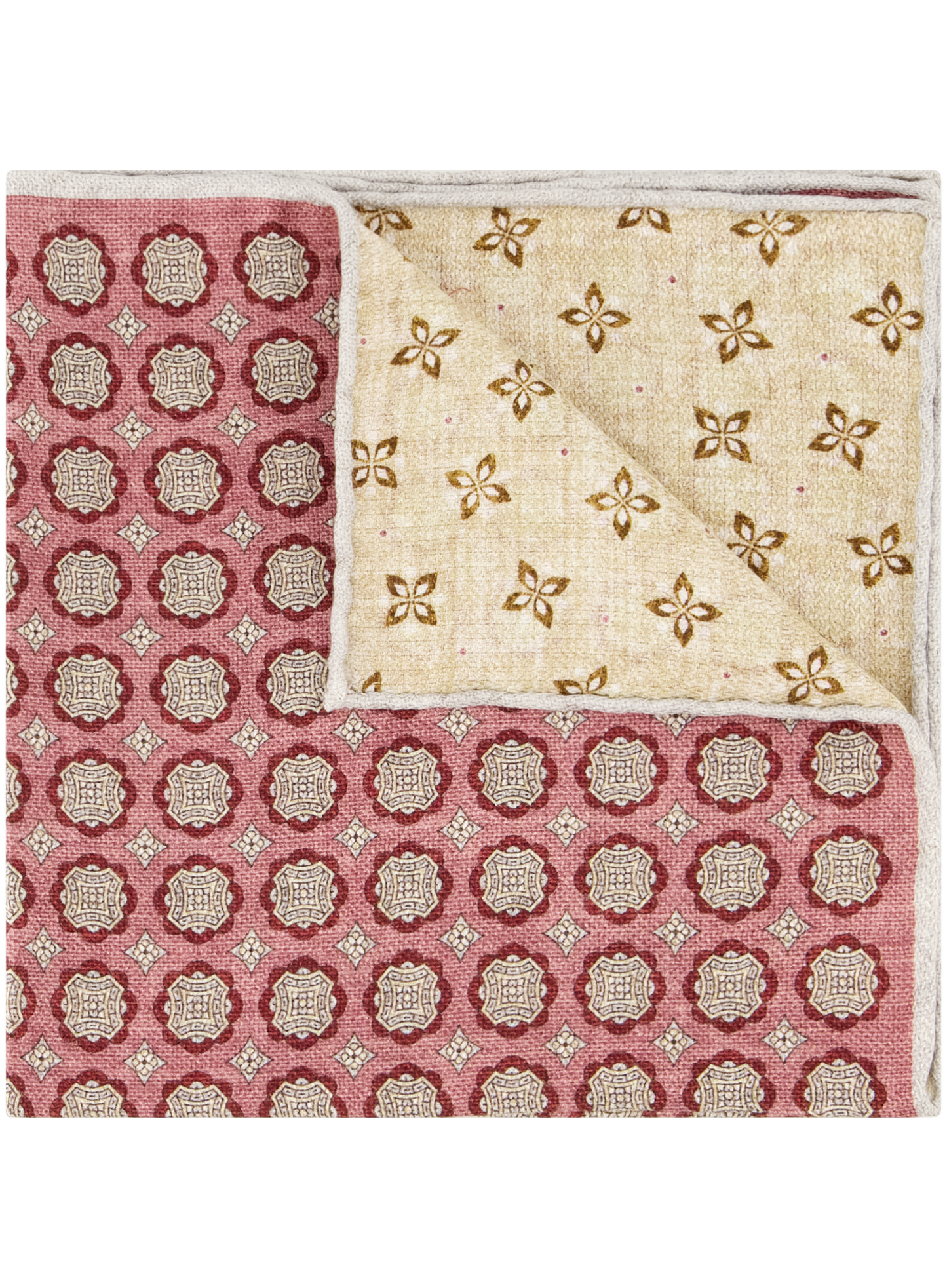 Pochet met print van zijde | ROZE