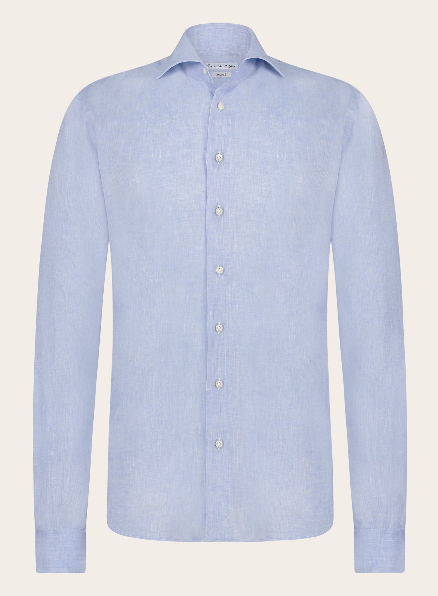 Stretch shirt van linnen | L.Blauw