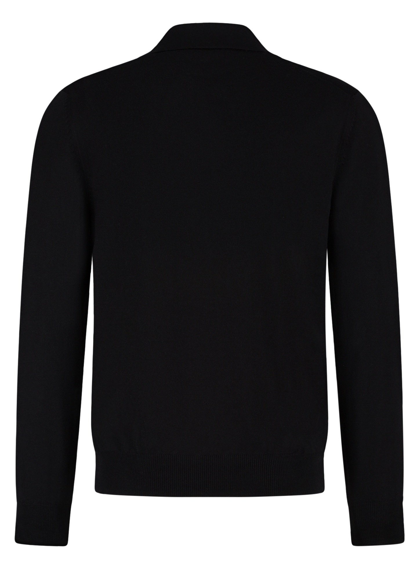 Buttonless polo van wol | Zwart