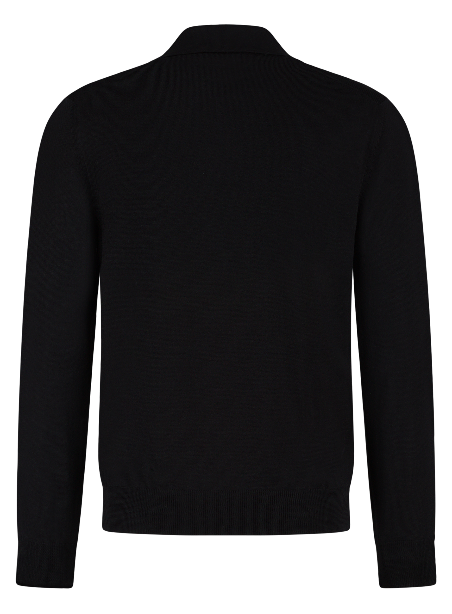 Buttonless polo van wol | Zwart