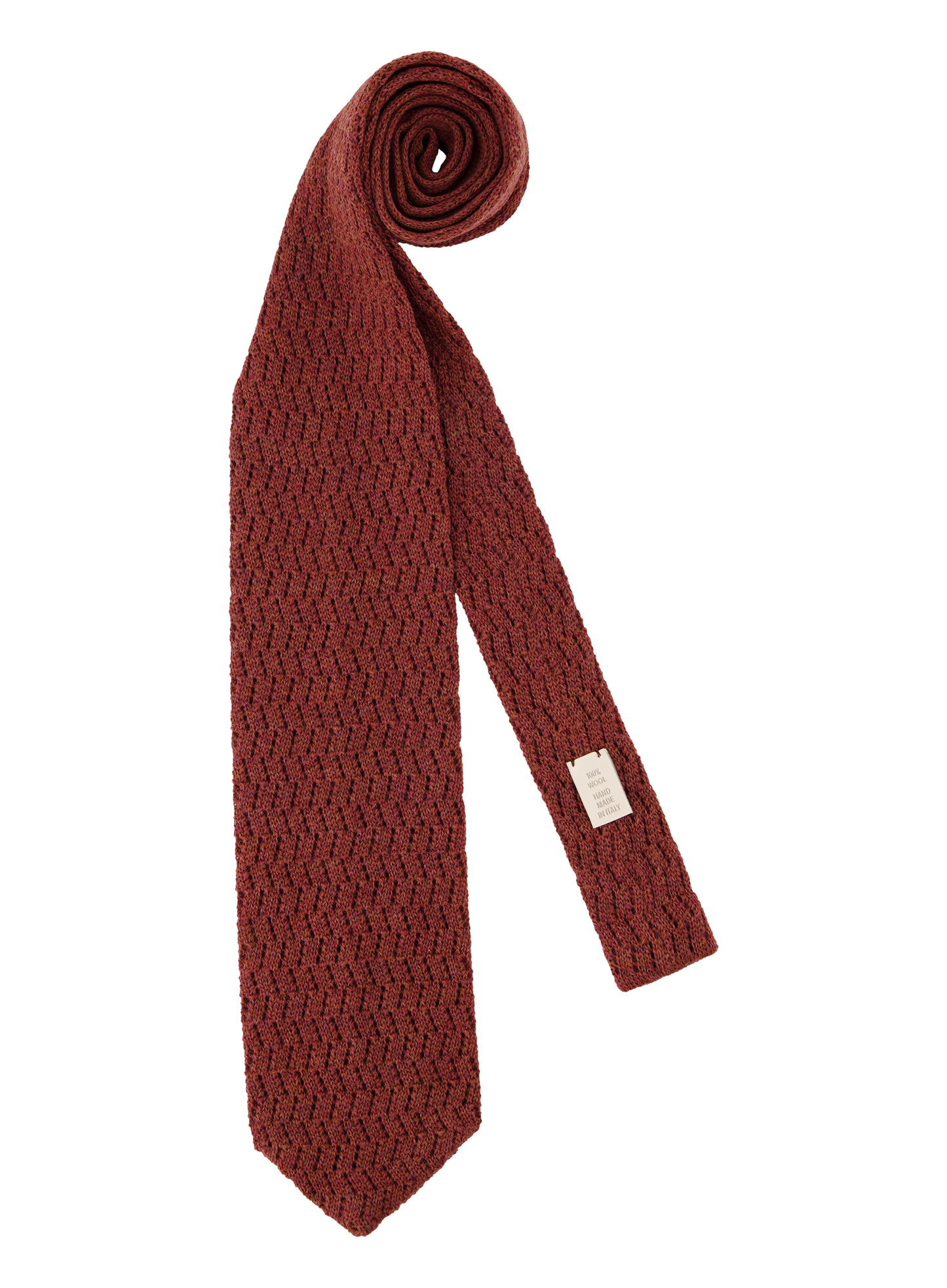 Knitted stropdas van wol | Roest