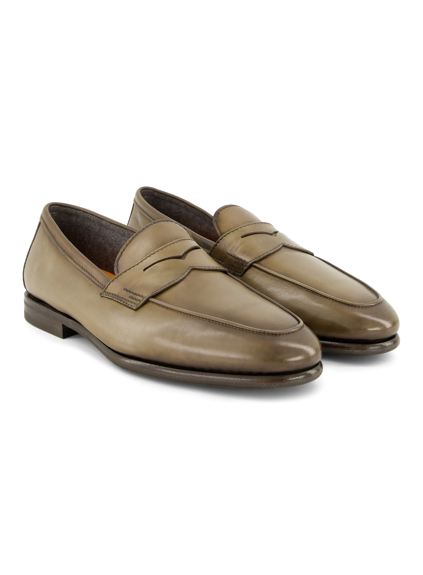 Penny loafers van leer | TAUPE