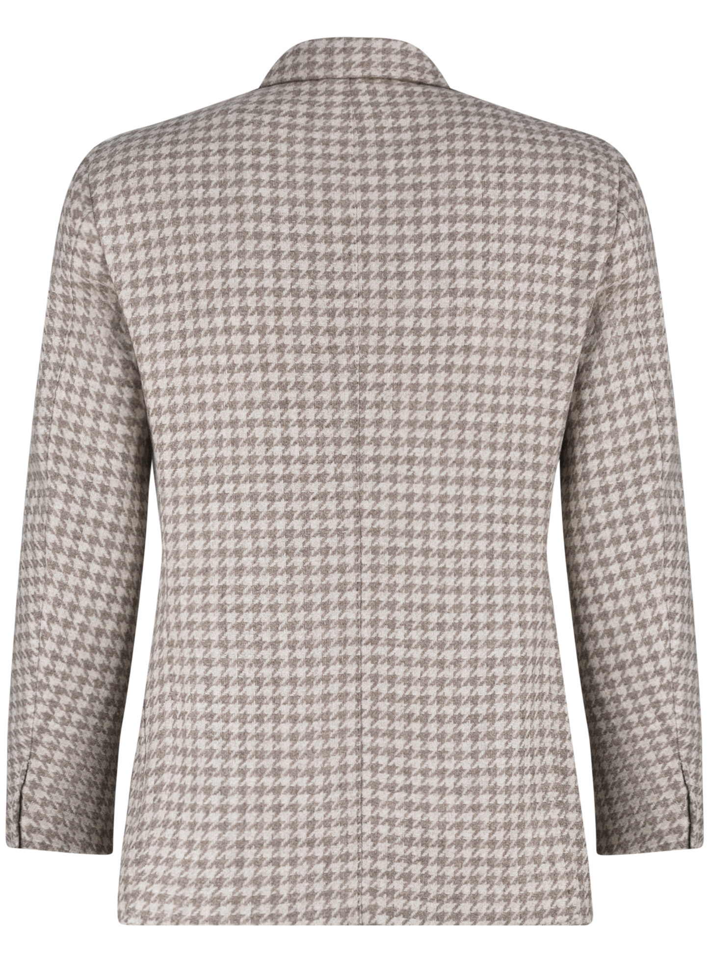 Pied-de-poule jasje van wol en cashmere | Beige