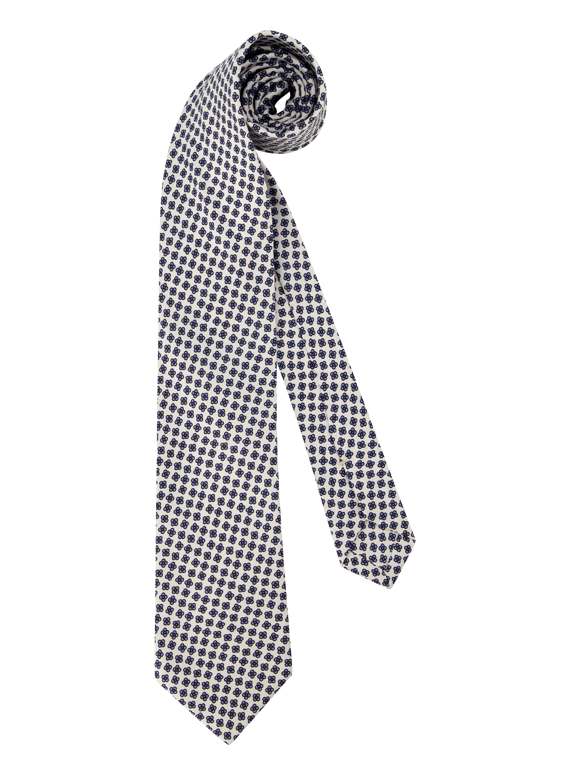 Stropdas met bloemenprint van zijde | Wit