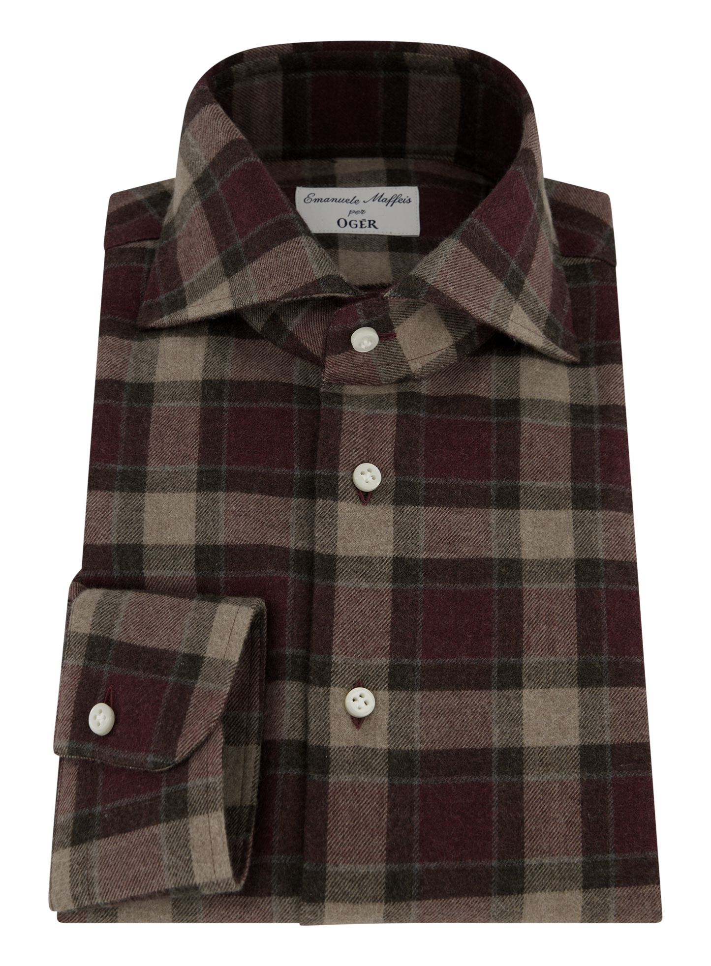 Geruit shirt van katoen | DARK BORDEAUX