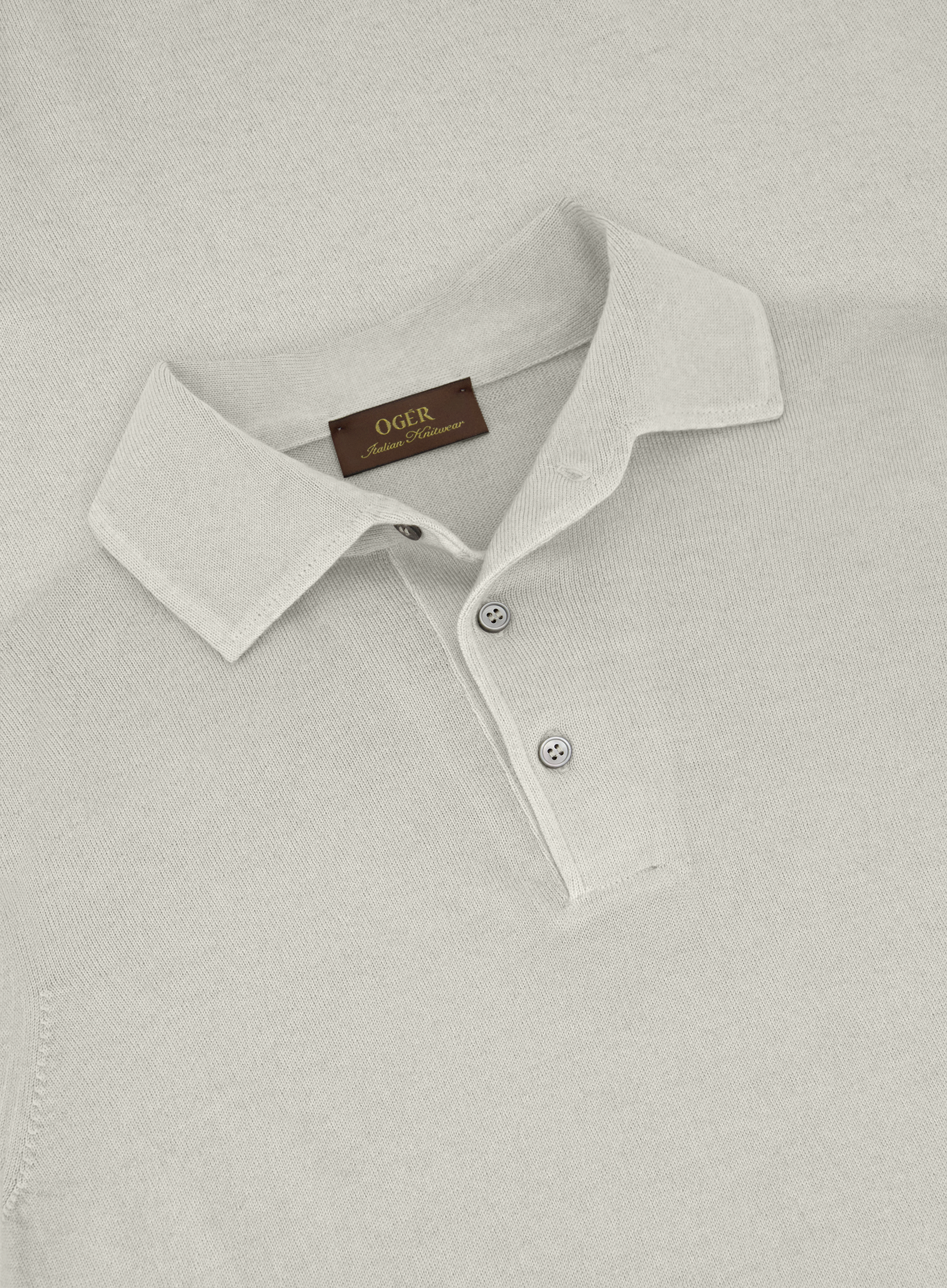 Longsleeve polo van wol | FULL_WIDTH | LICHT TAUPE