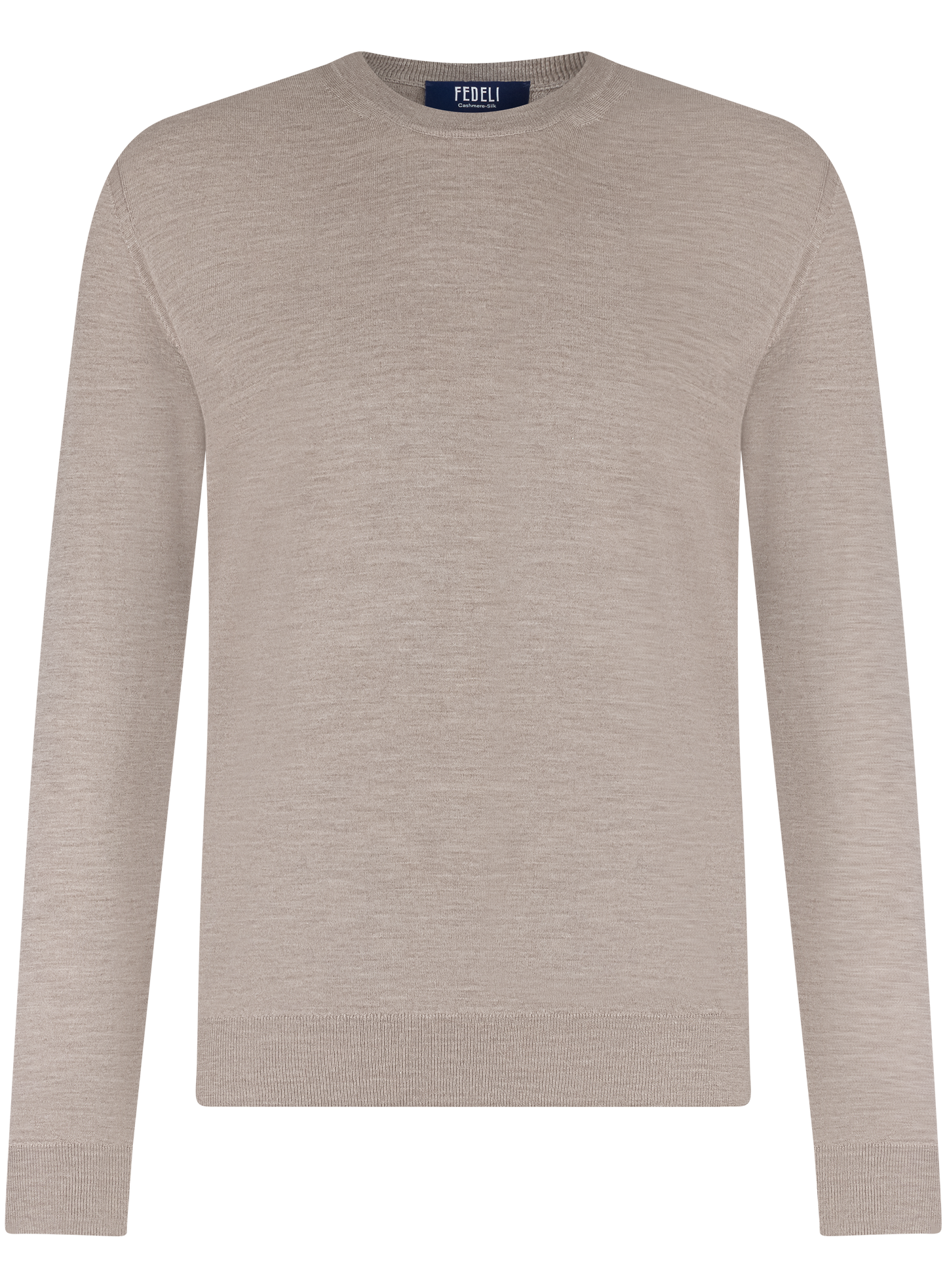 Longsleeve crewneck van cashmere en zijde | TAUPE