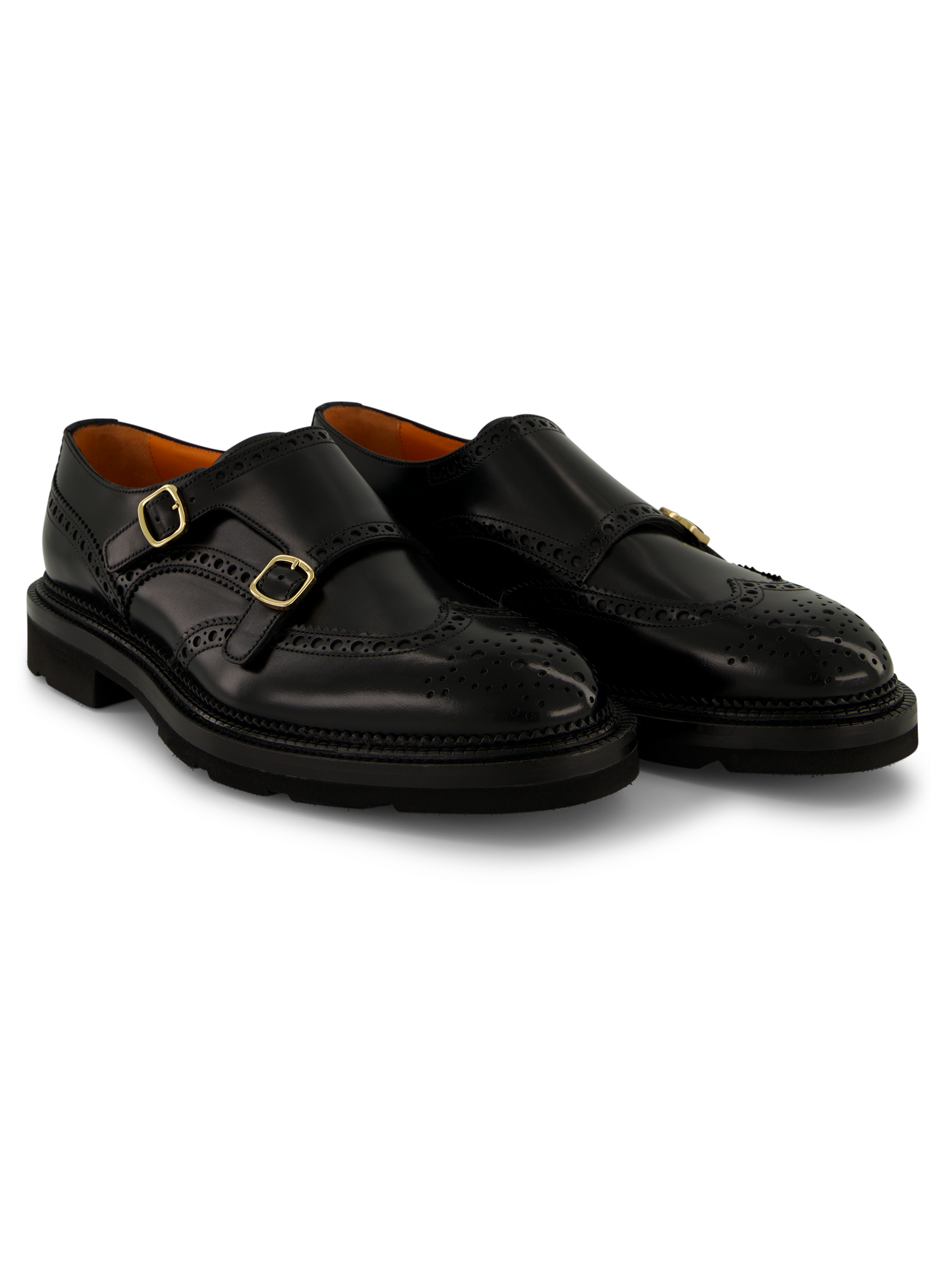 Dubbele gesp brogue-schoen | Zwart