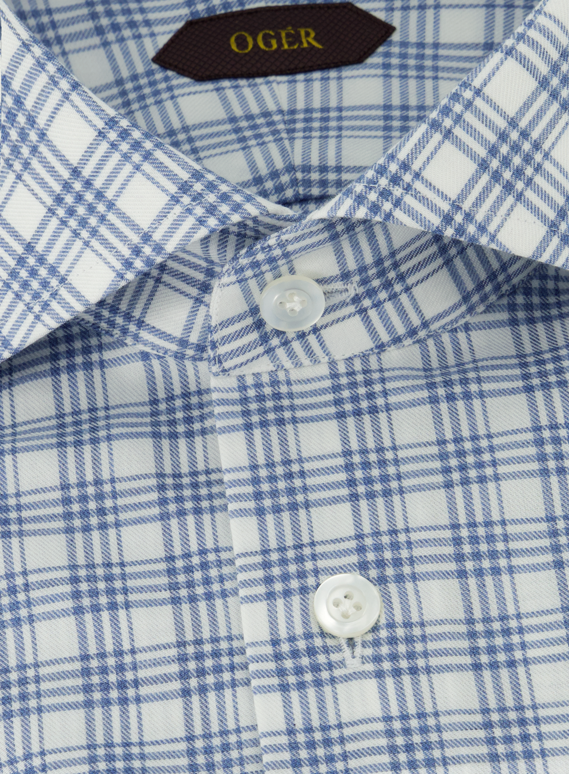 Glencheck shirt van katoen | FULL_WIDTH | Blauw