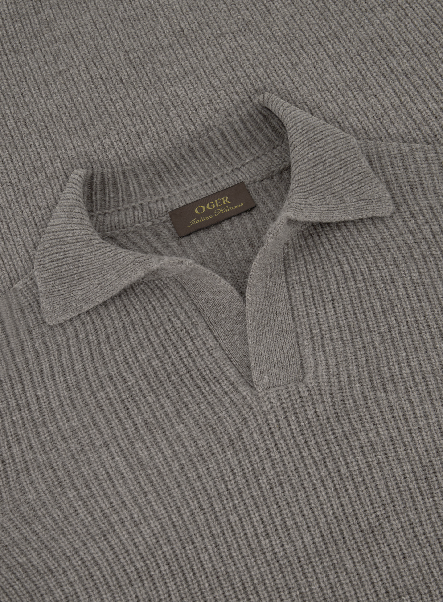 Buttonless polo van wol | FULL_WIDTH | TAUPE