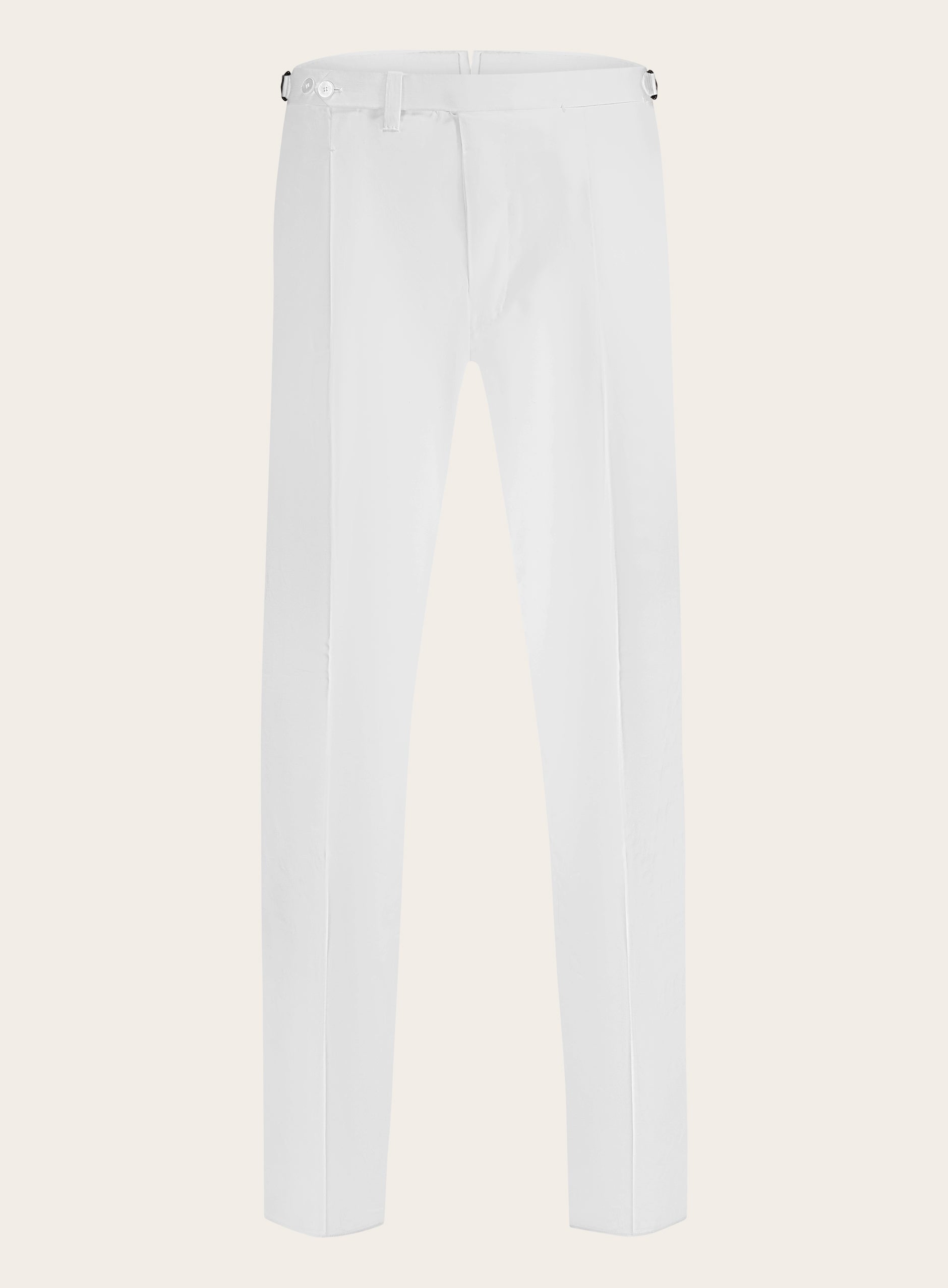 Bandplooi pantalon van katoen | Wit