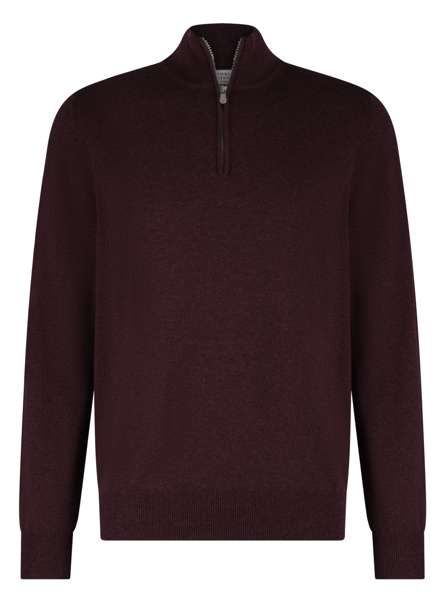 Half-zip ritsvest van cashmere | DARK BORDEAUX
