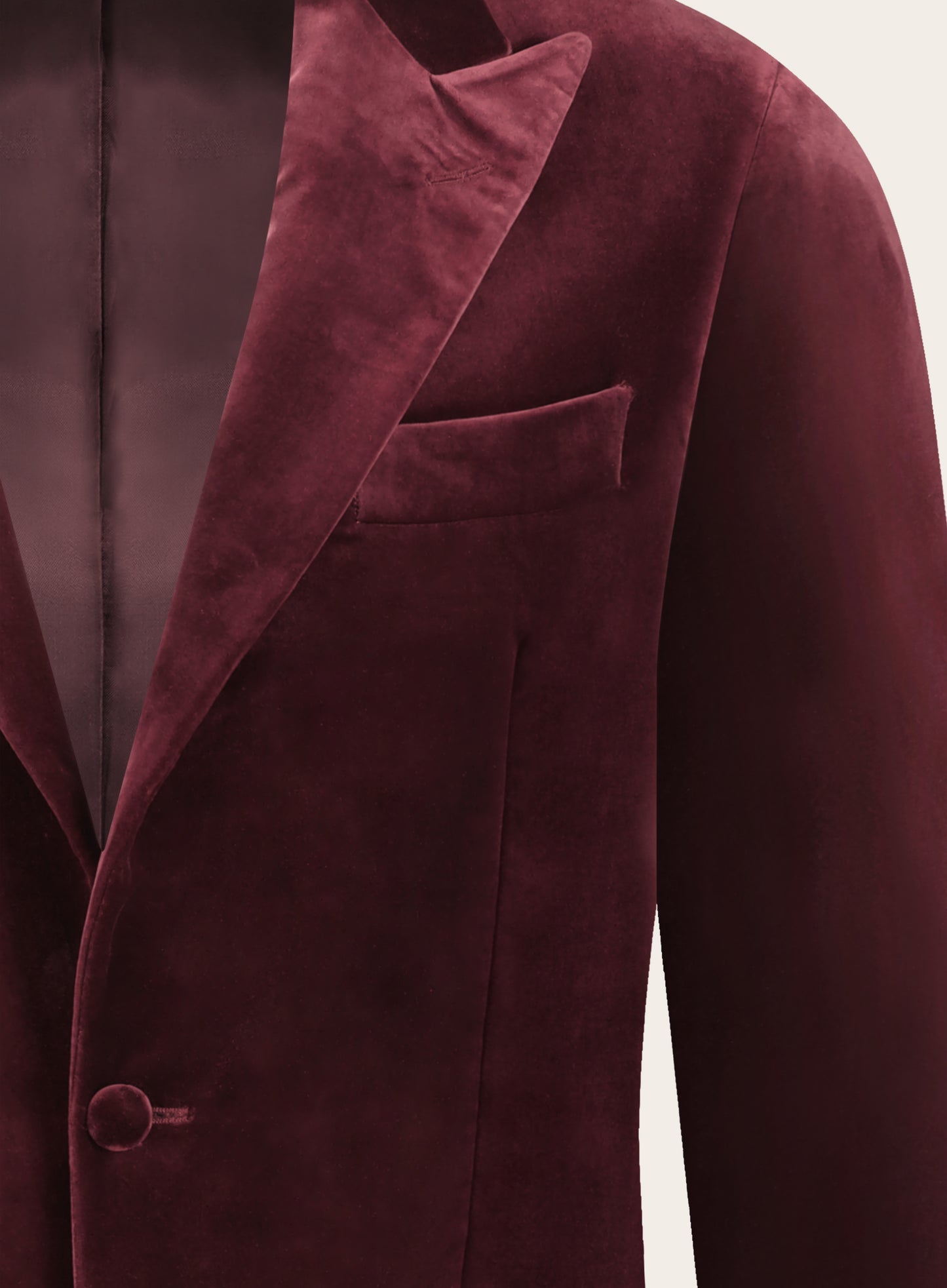 Slim-fit jasje van velours | DARK BORDEAUX