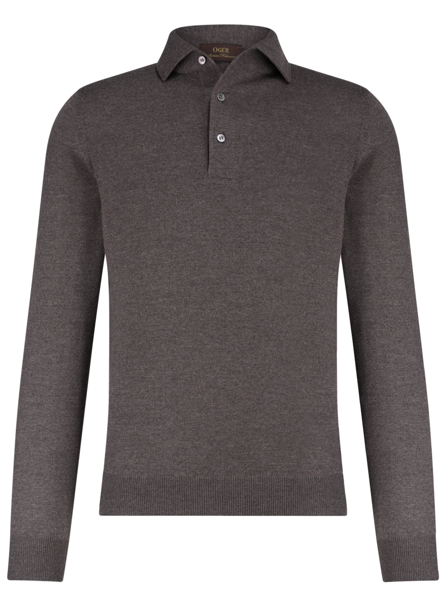 Lange mouwen polo van virgin wol | FULL_WIDTH | TAUPE BRUIN