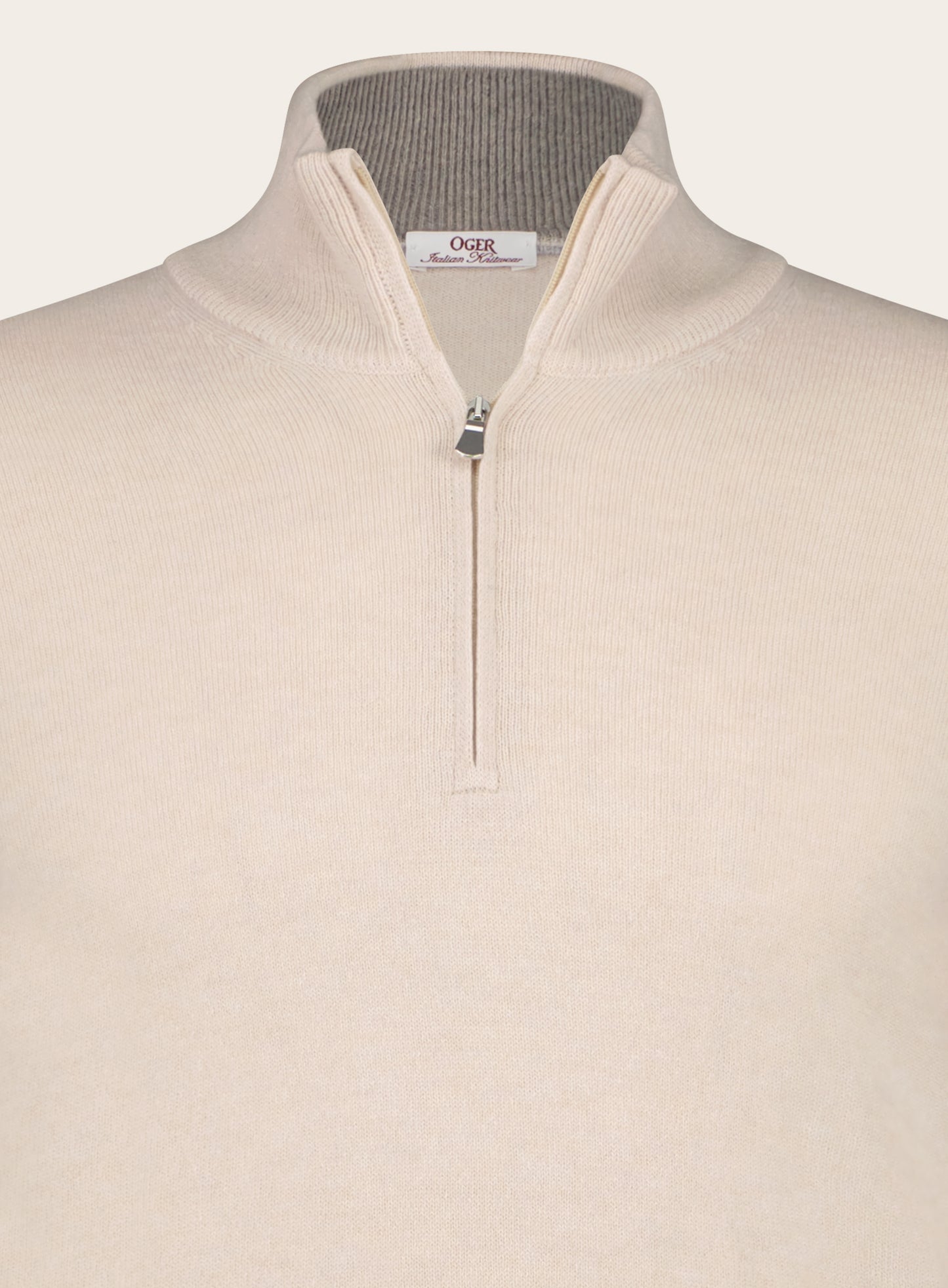 Half-zip van wol en cashmere | L.BEIGE