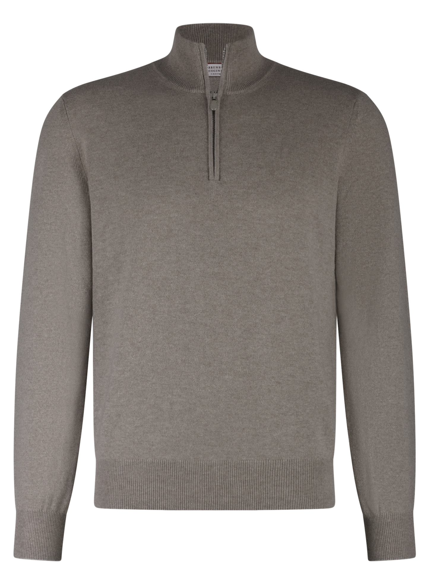 Half-zip ritsvest van cashmere | TAUPE