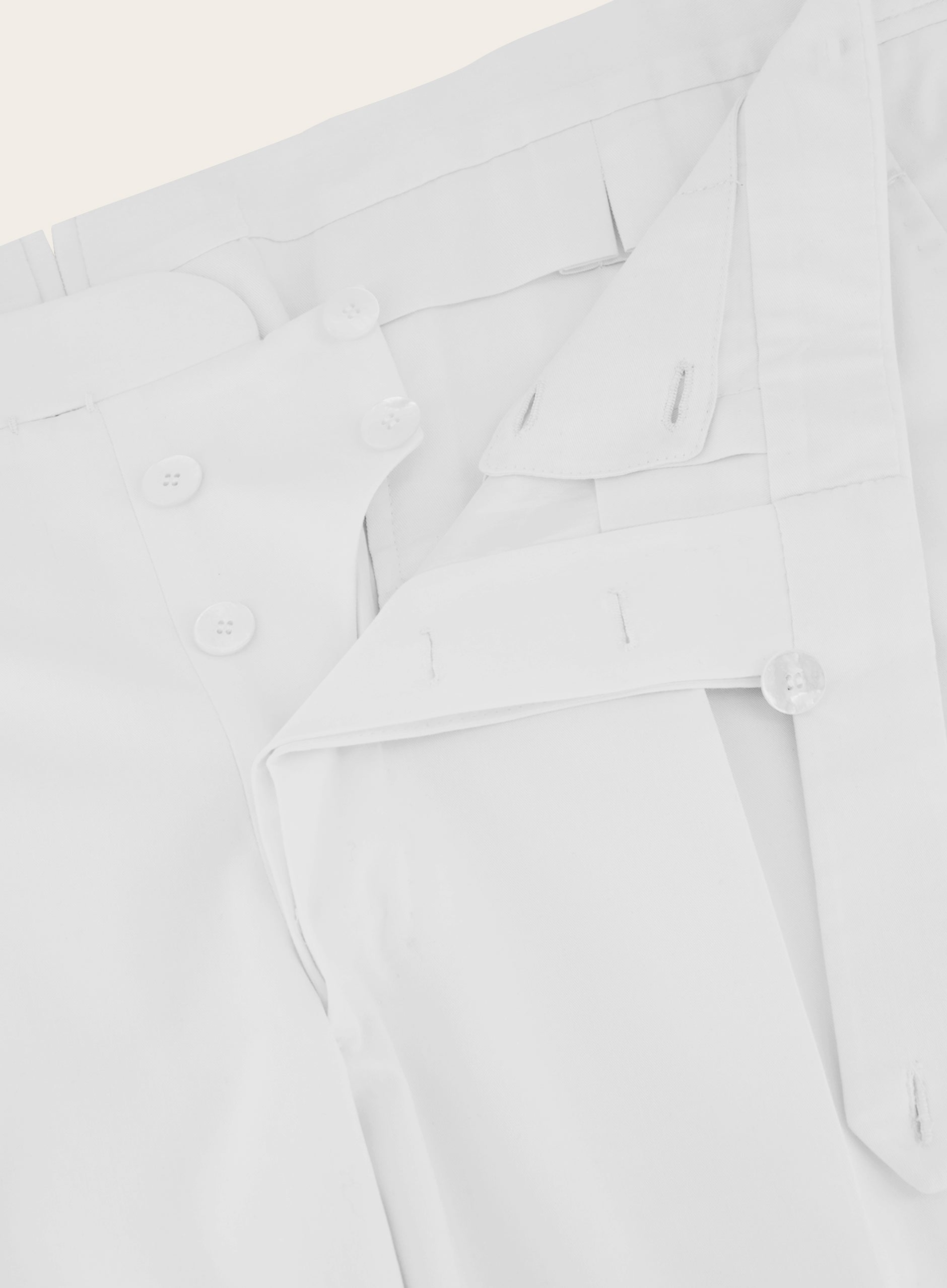 Bandplooi pantalon van katoen | FULL_WIDTH | Wit