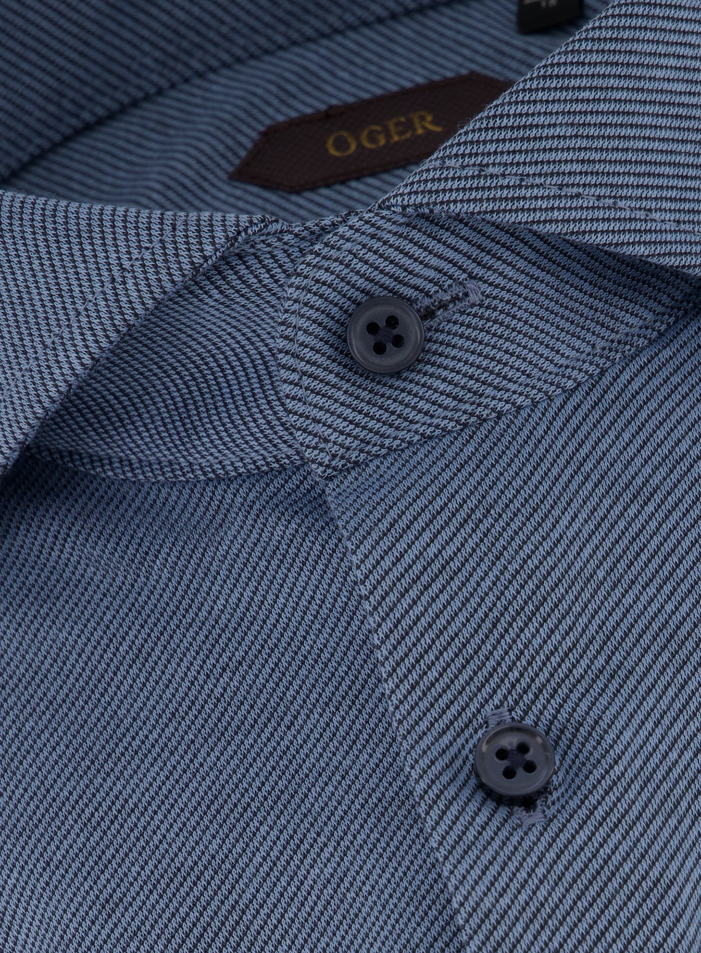 Slim-fit twill shirt van katoen | L.blauw