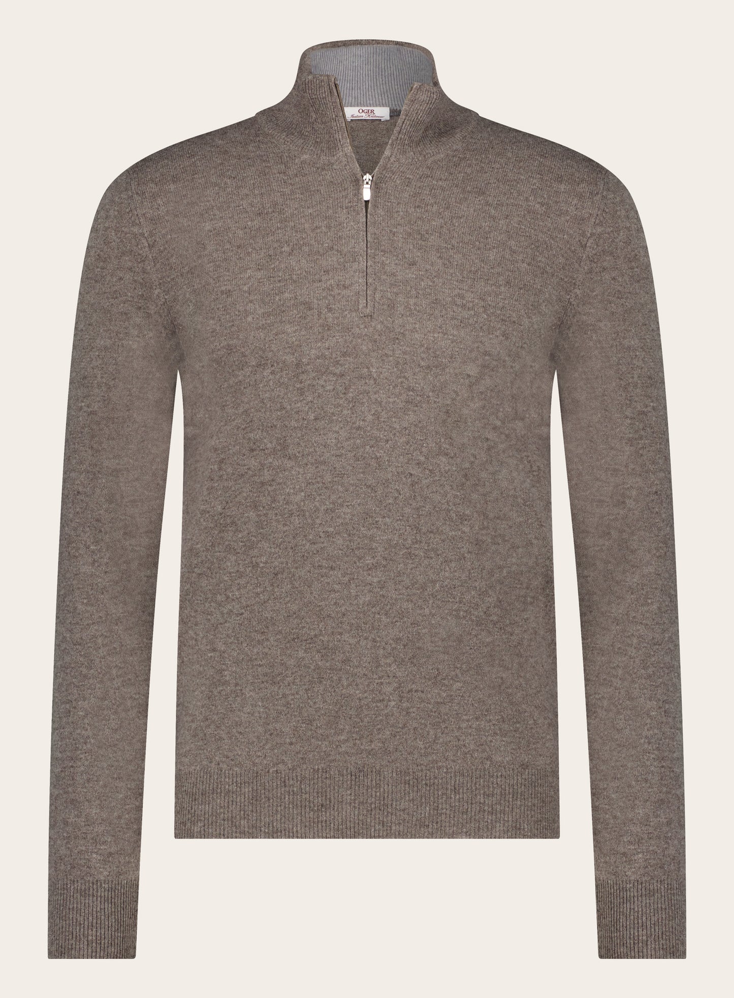 Half-zip van wol en cashmere |TAUPE BRUIN