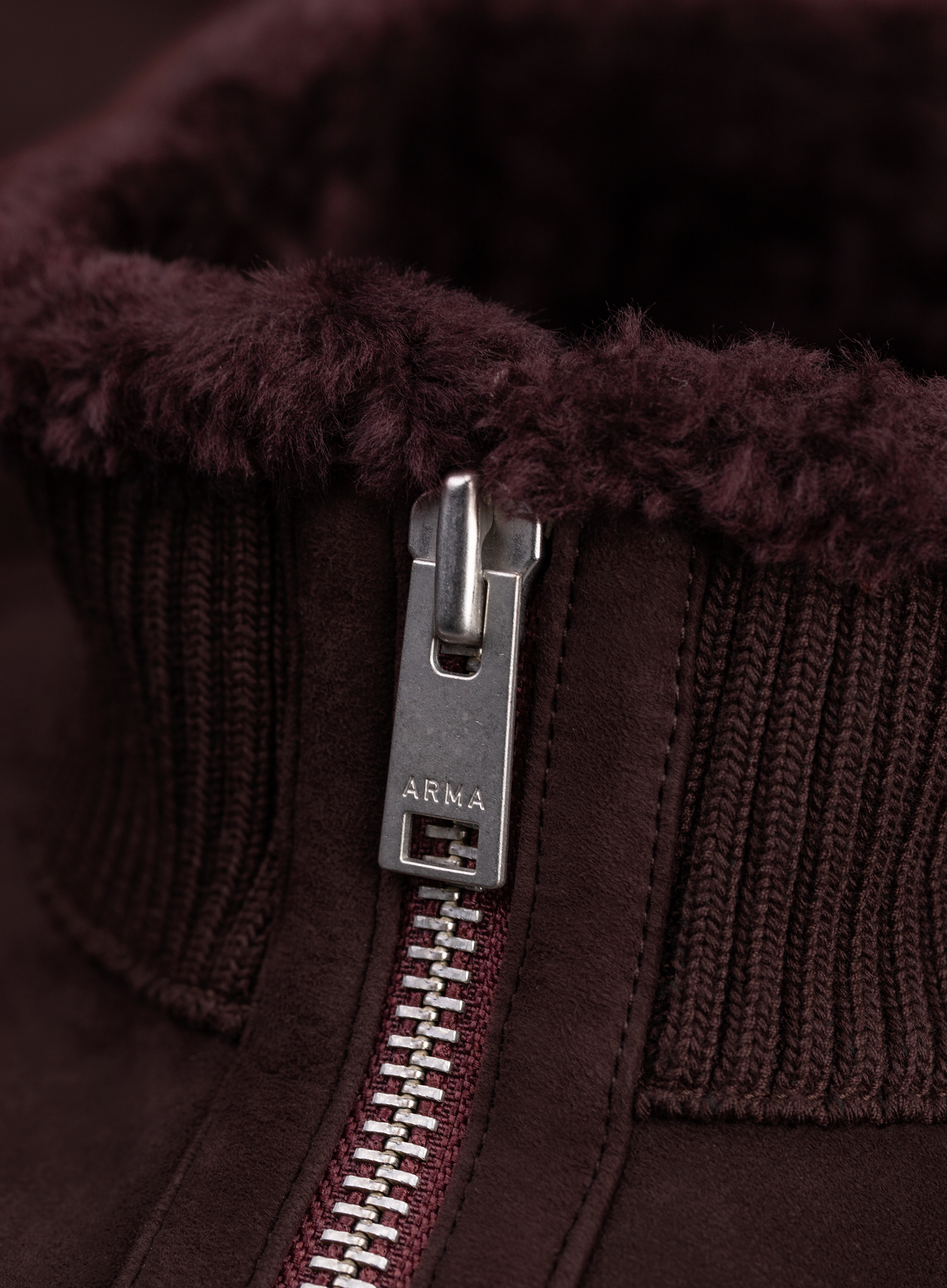 AREK shearling jack van suède | FULL_WIDTH | DARK BORDEAUX