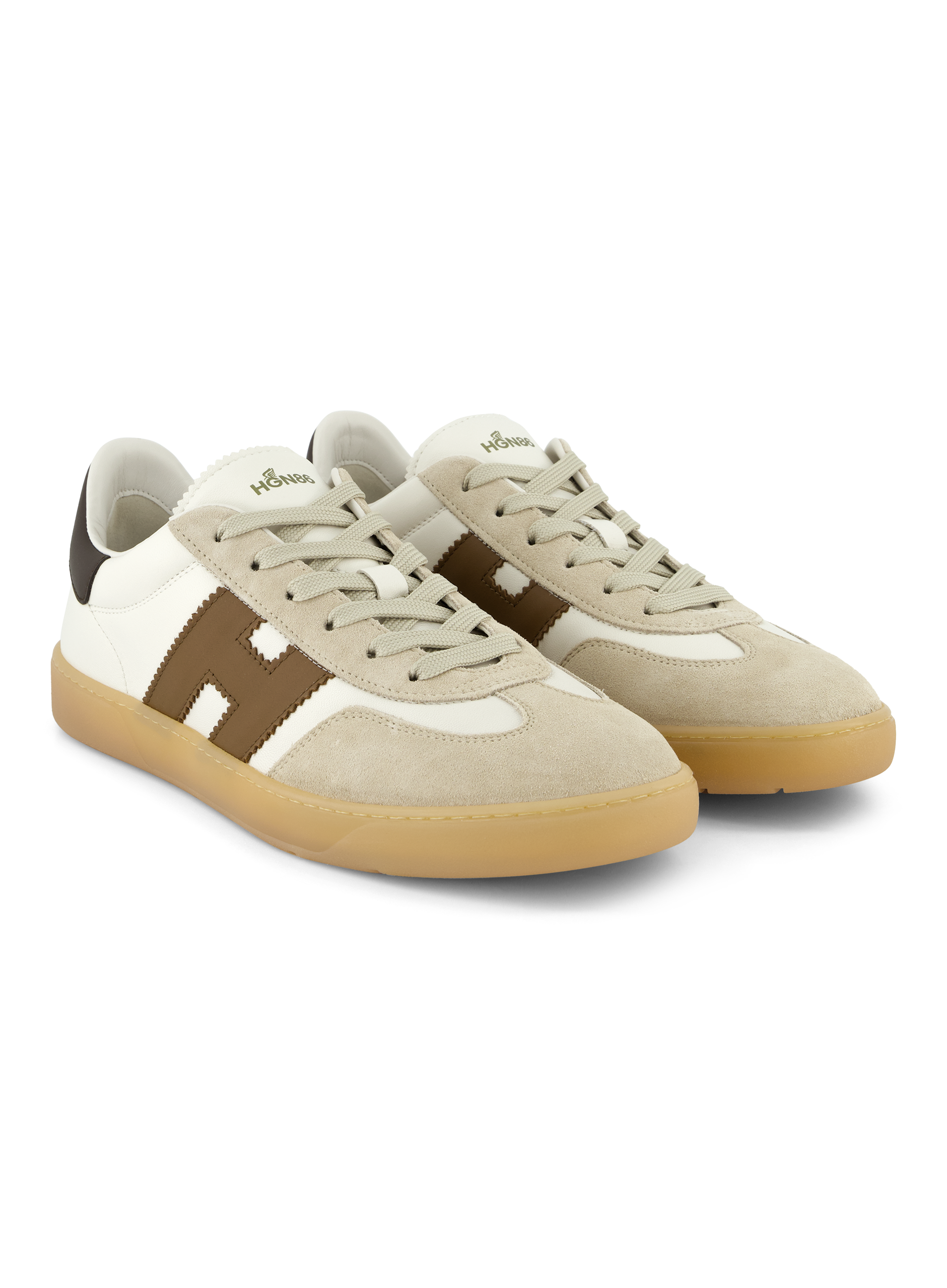 Sneakers van leer | Bruin