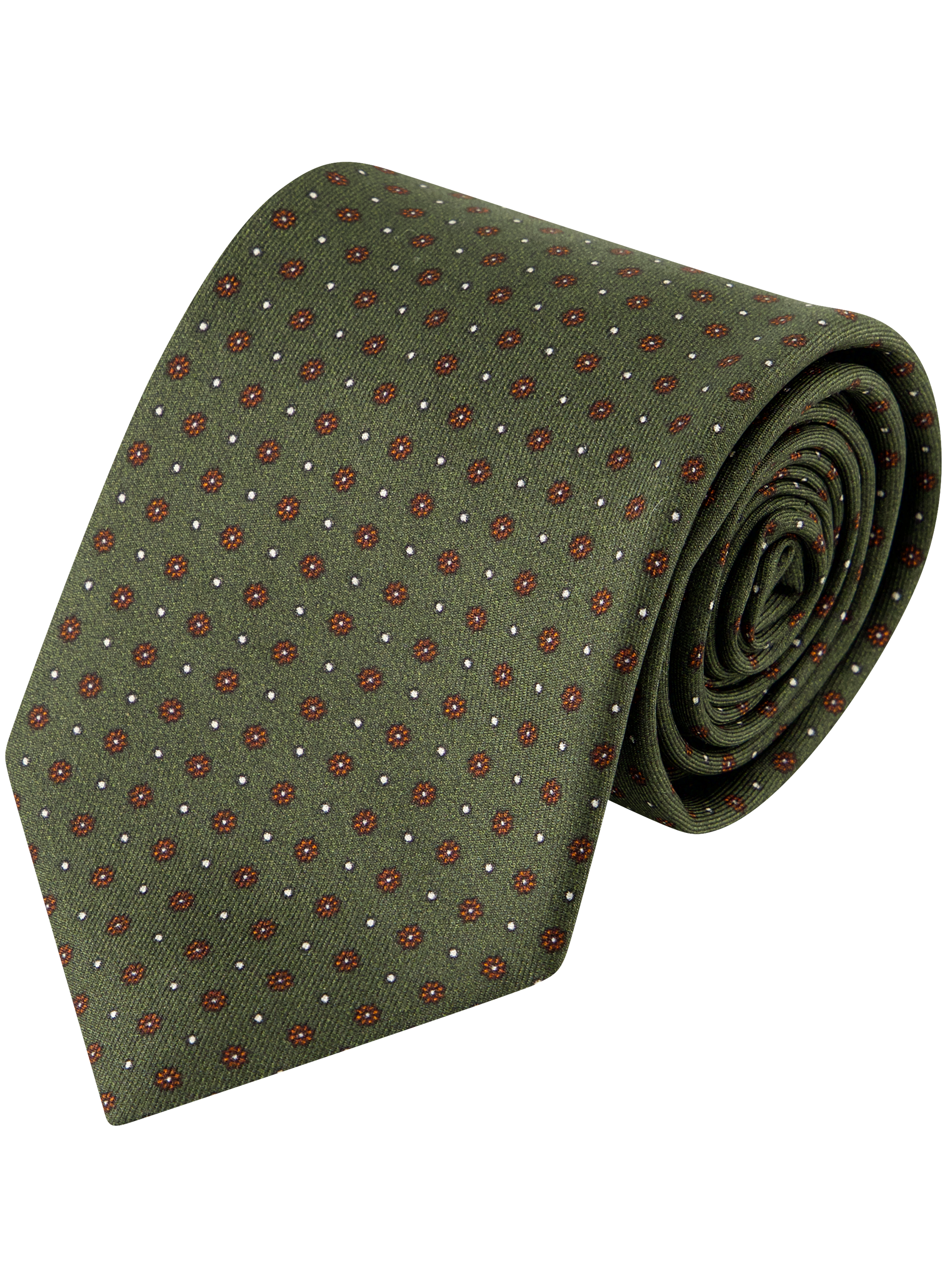 Zijde Stropdas met Bloemenprint | Groen