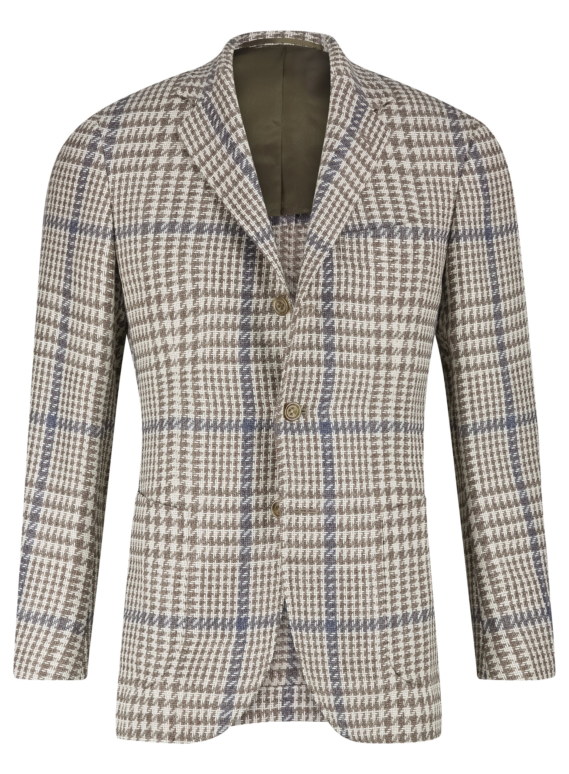 Glencheck jasje van wol en alpaca | Multicolor