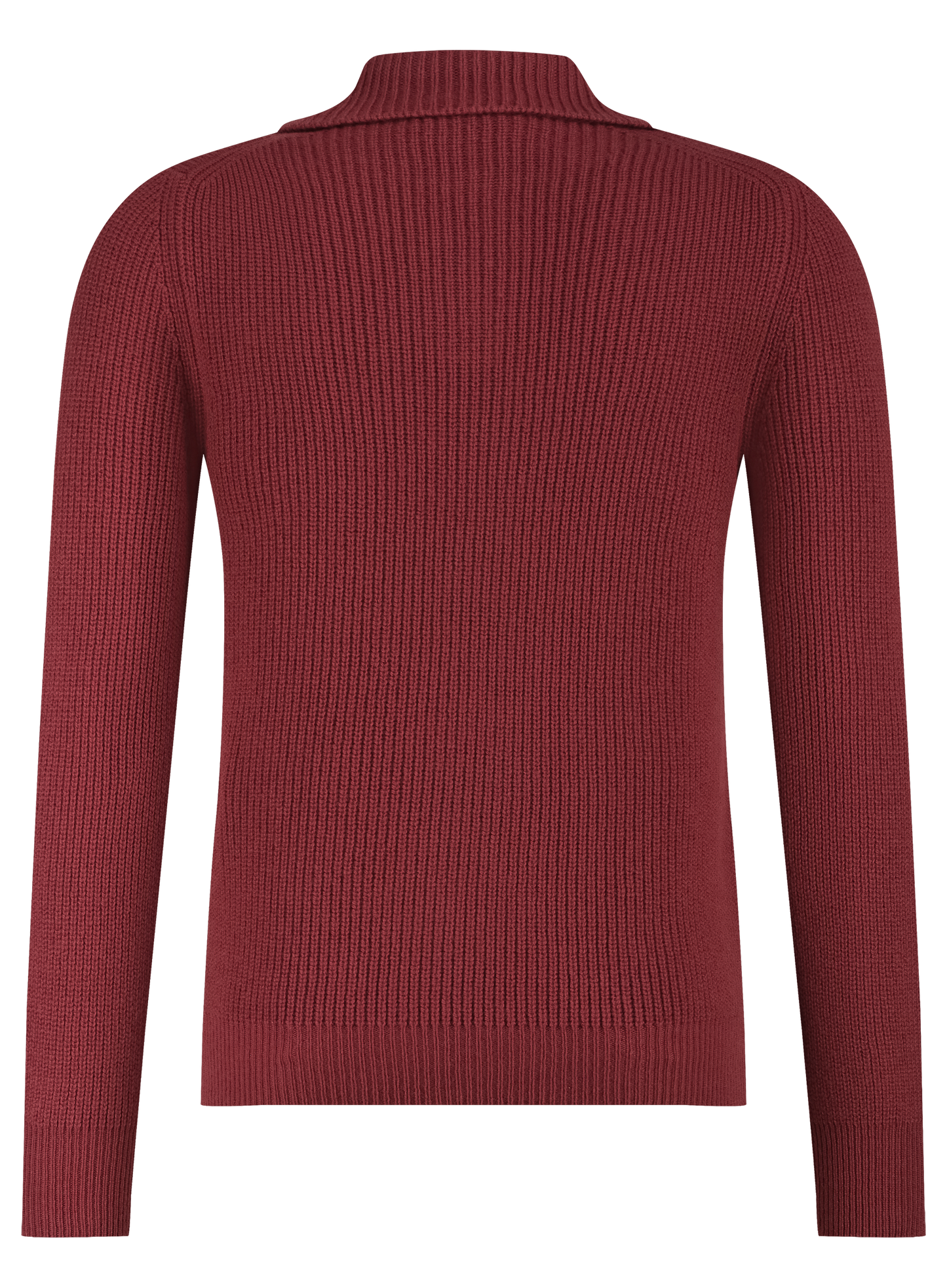 Buttonless polo van wol | Roest