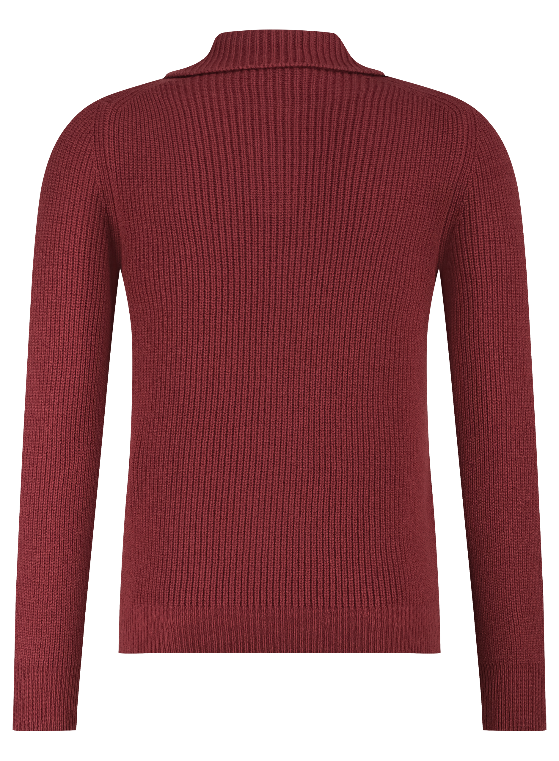 Buttonless polo van wol | Roest