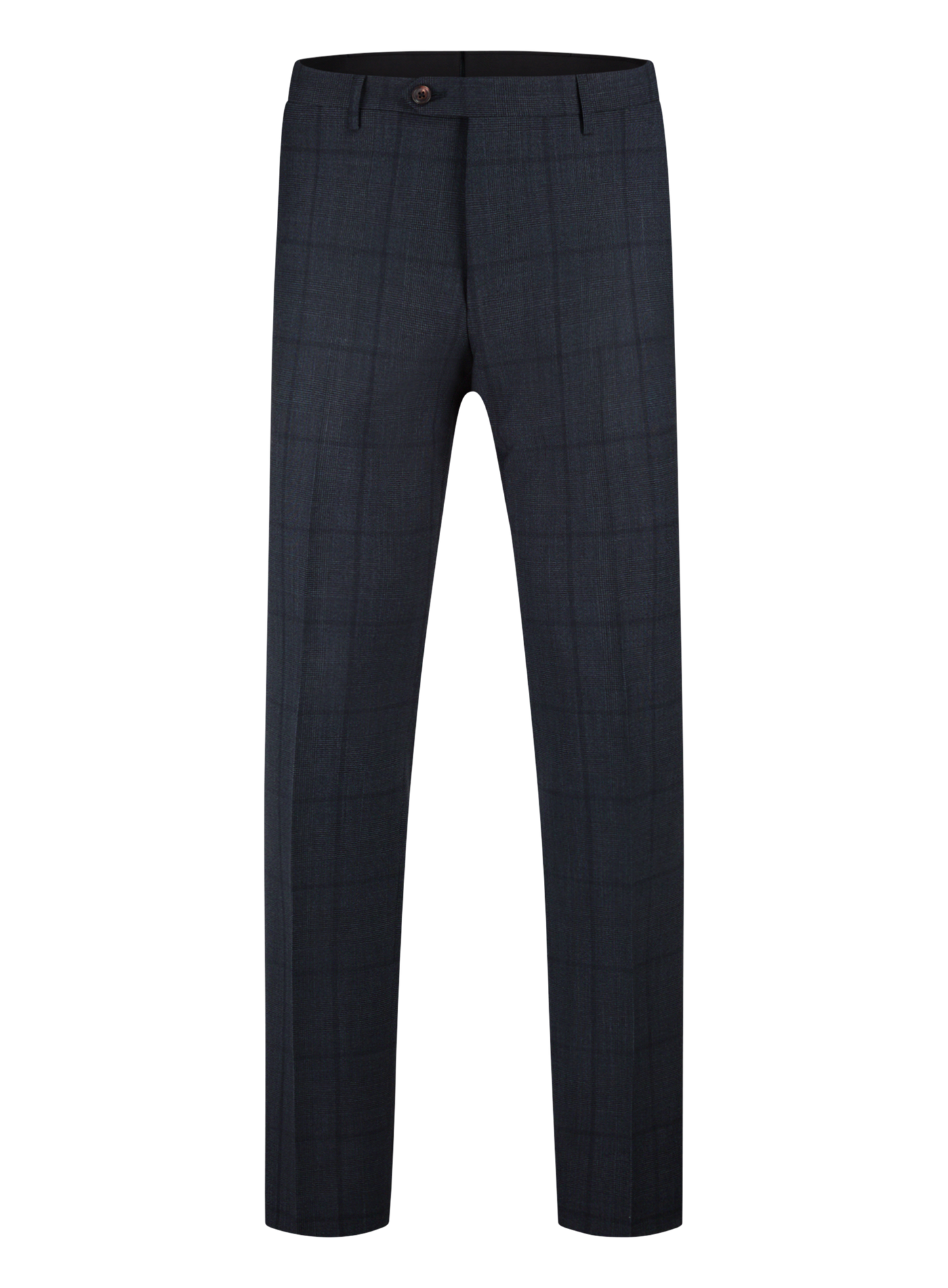 Geruit pak van wol | Blauw