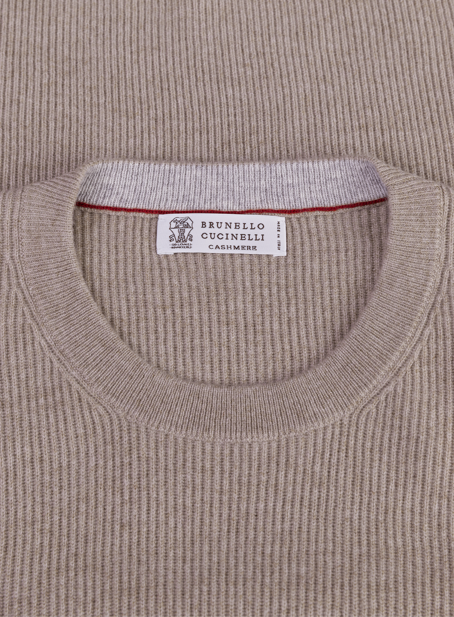 Crewneck met lange mouwen van cashmere | FULL_WIDTH | TAUPE