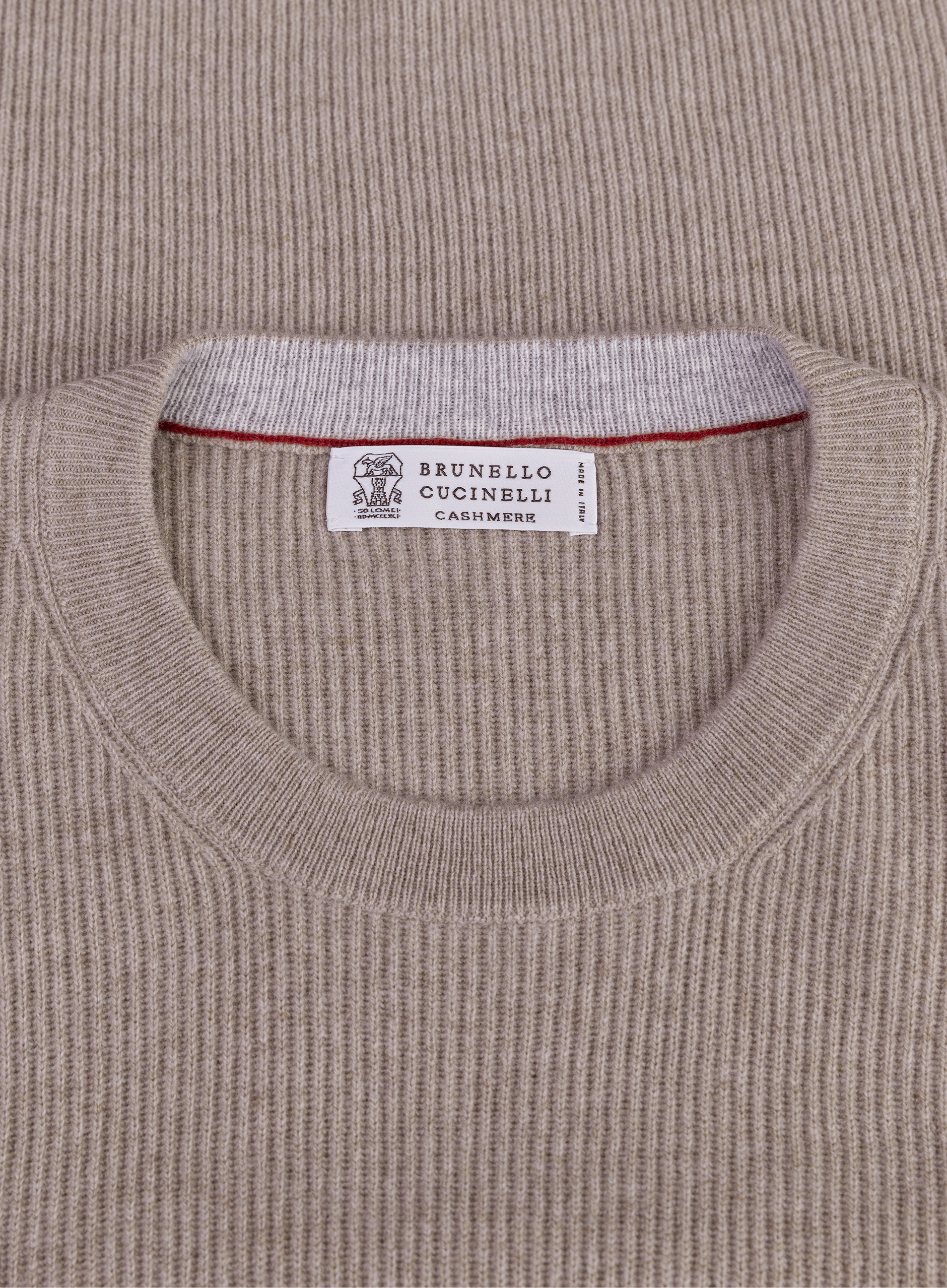 Crewneck met lange mouwen van cashmere | FULL_WIDTH | TAUPE