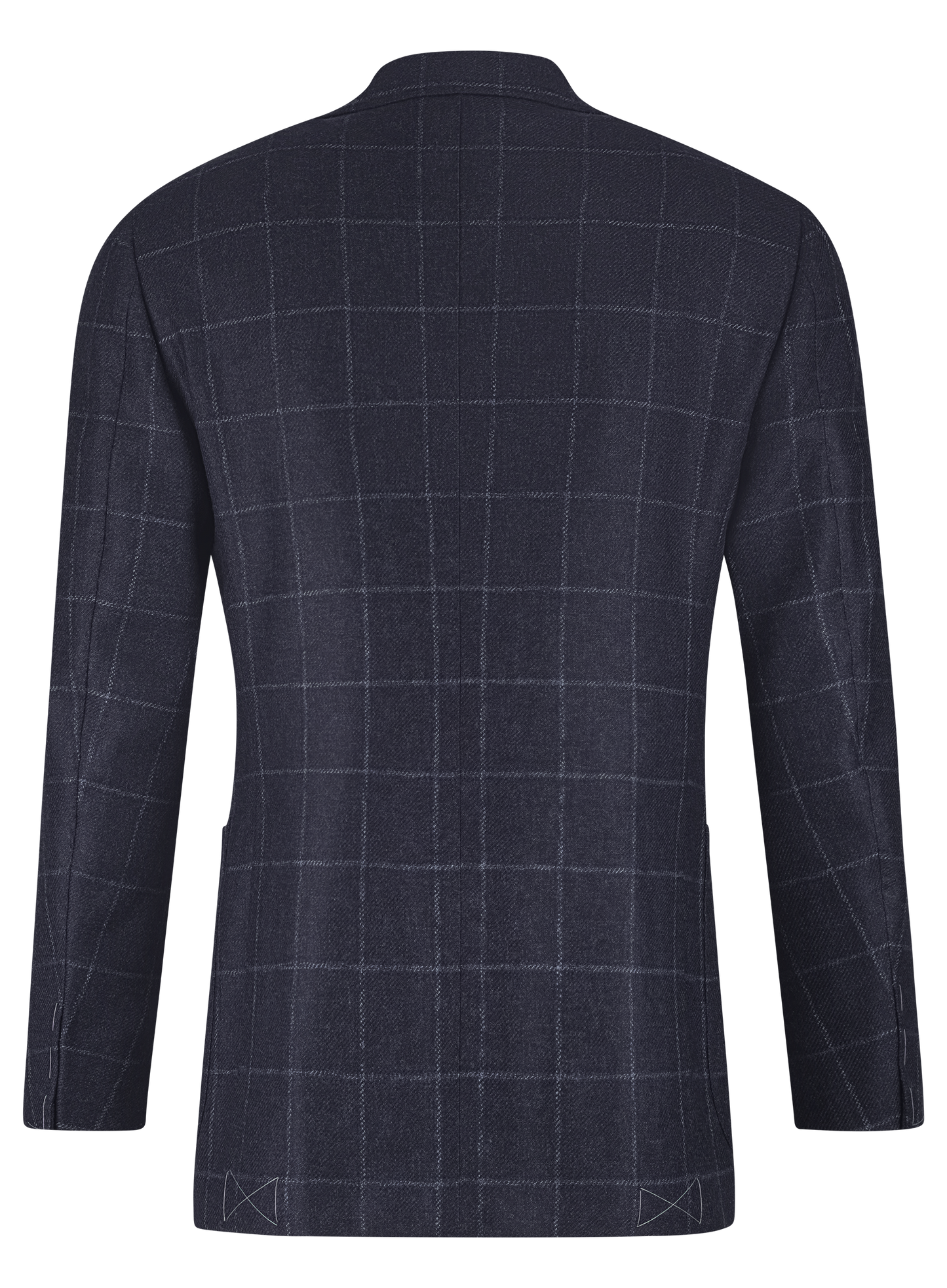 Handgemaakt geruit jasje van cashmere | BLUE NAVY
