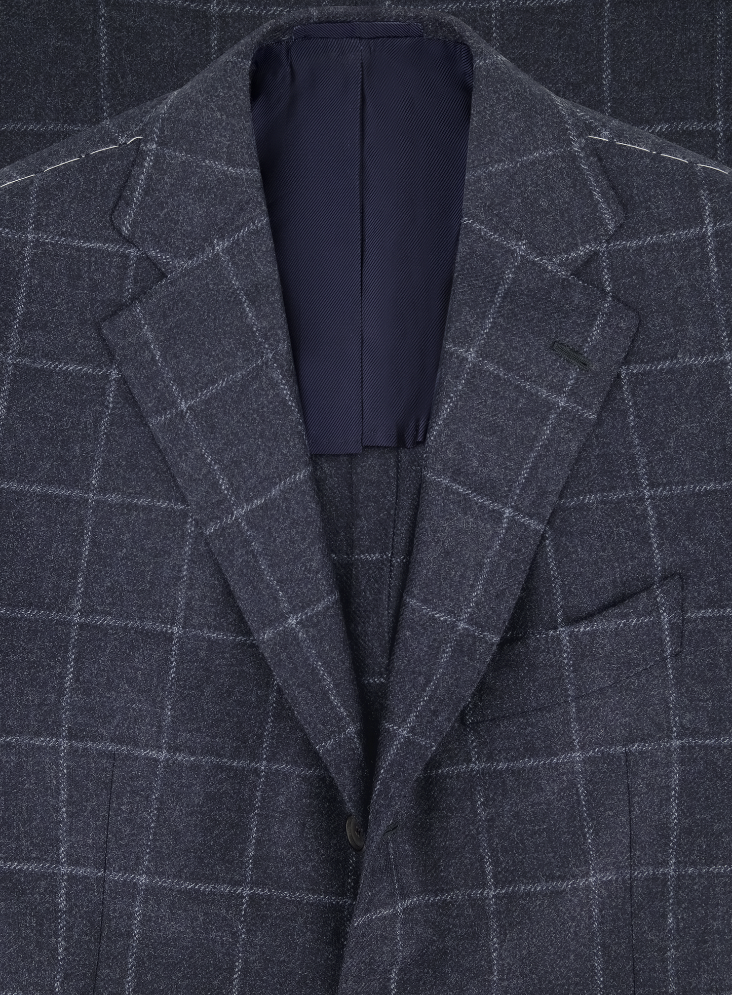 Handgemaakt geruit jasje van cashmere | FULL_WIDTH | BLUE NAVY