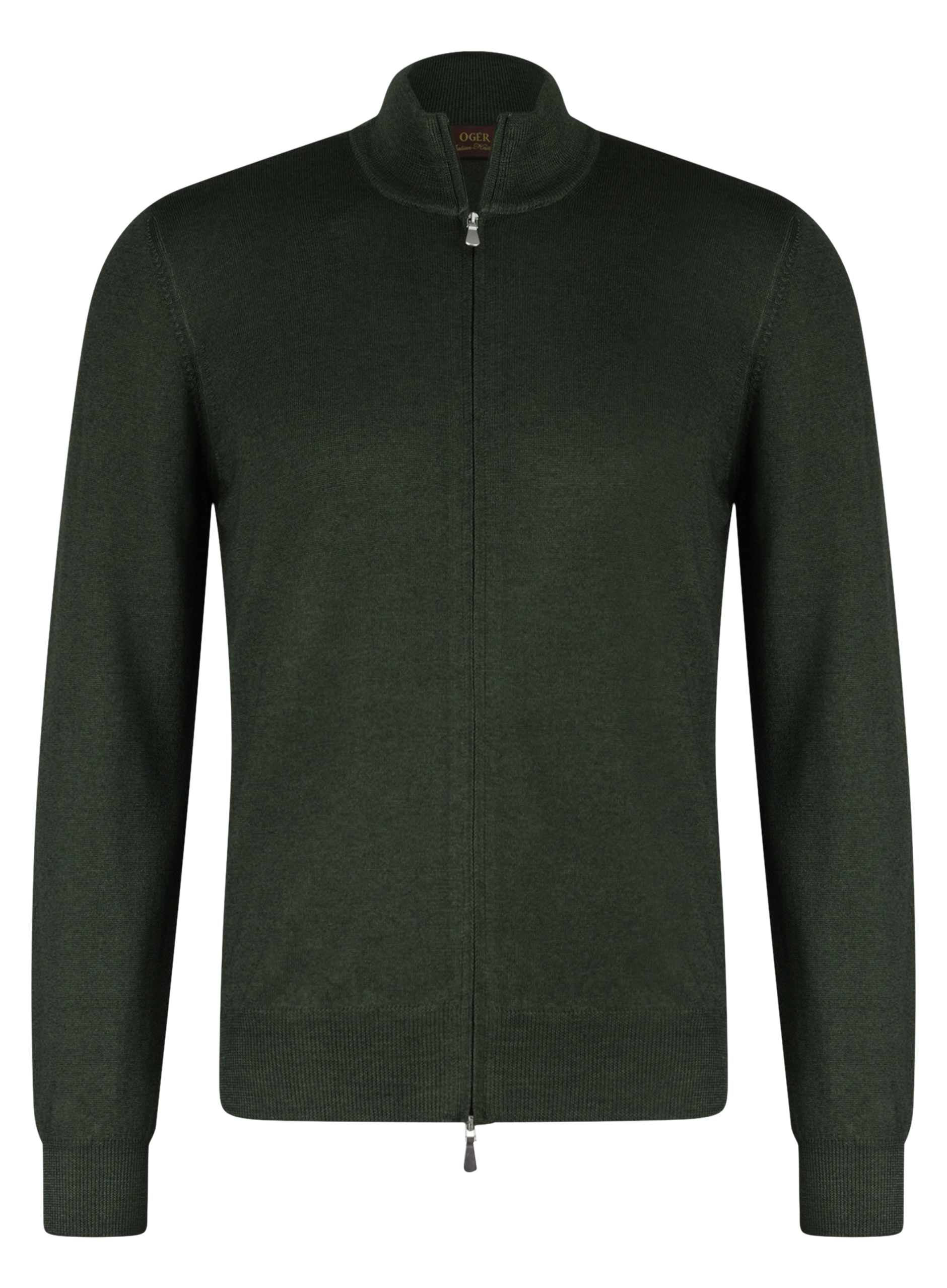 Virgin wollen ritsvest | Groen