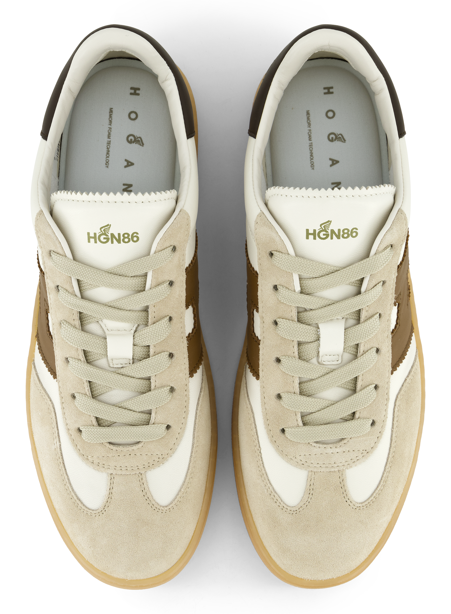 Sneakers van leer | Bruin