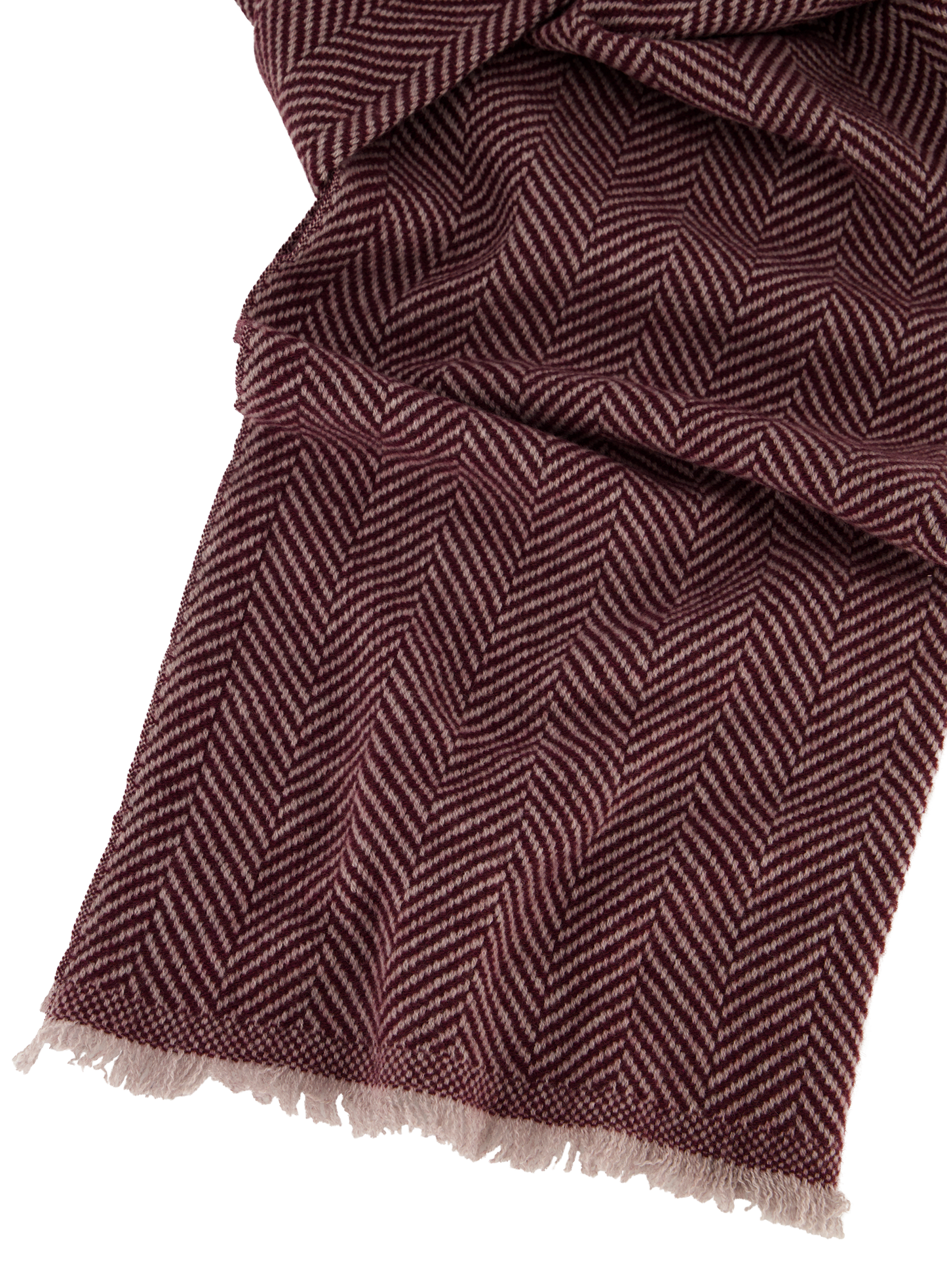 Shawl met visgraat van cashmere | DARK BORDEAUX