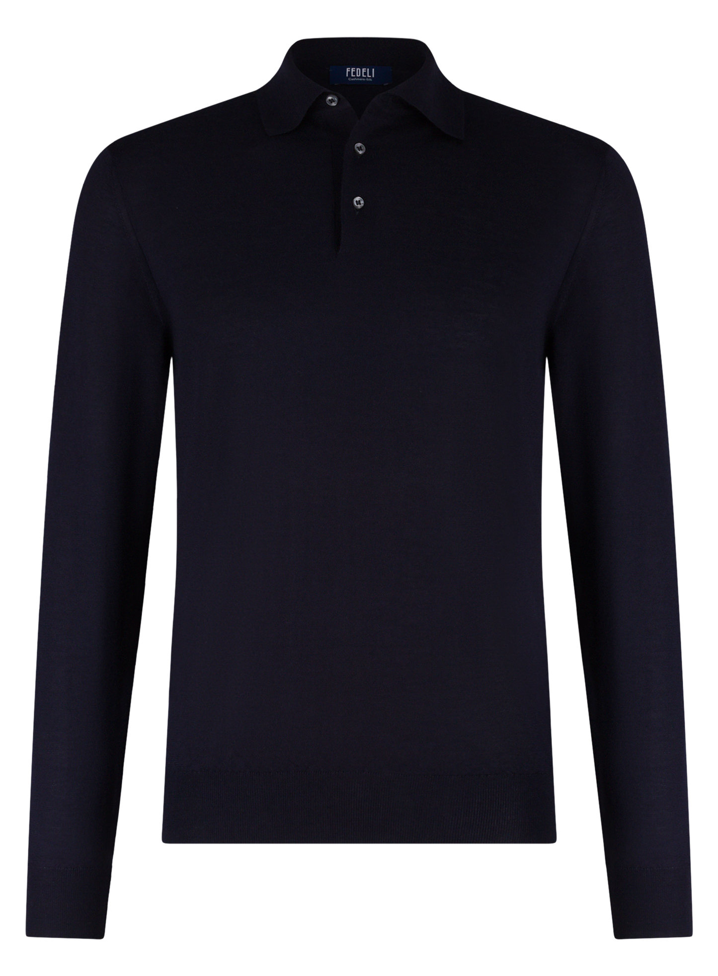 Polo van cashmere en zijde | BLUE NAVY