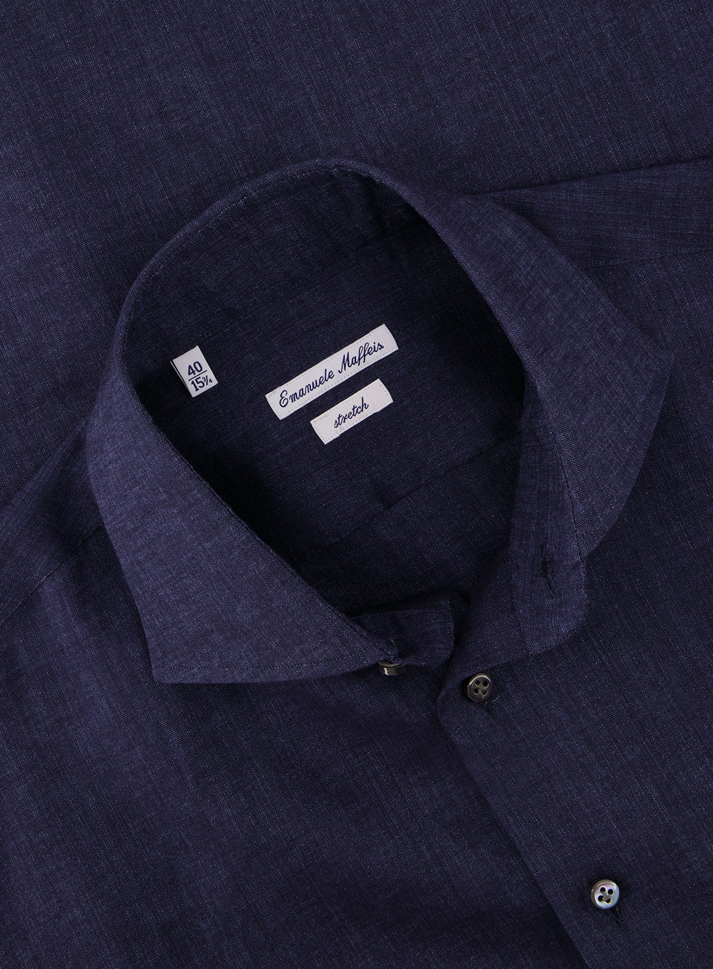 Stretch shirt van linnen | BLUE NAVY