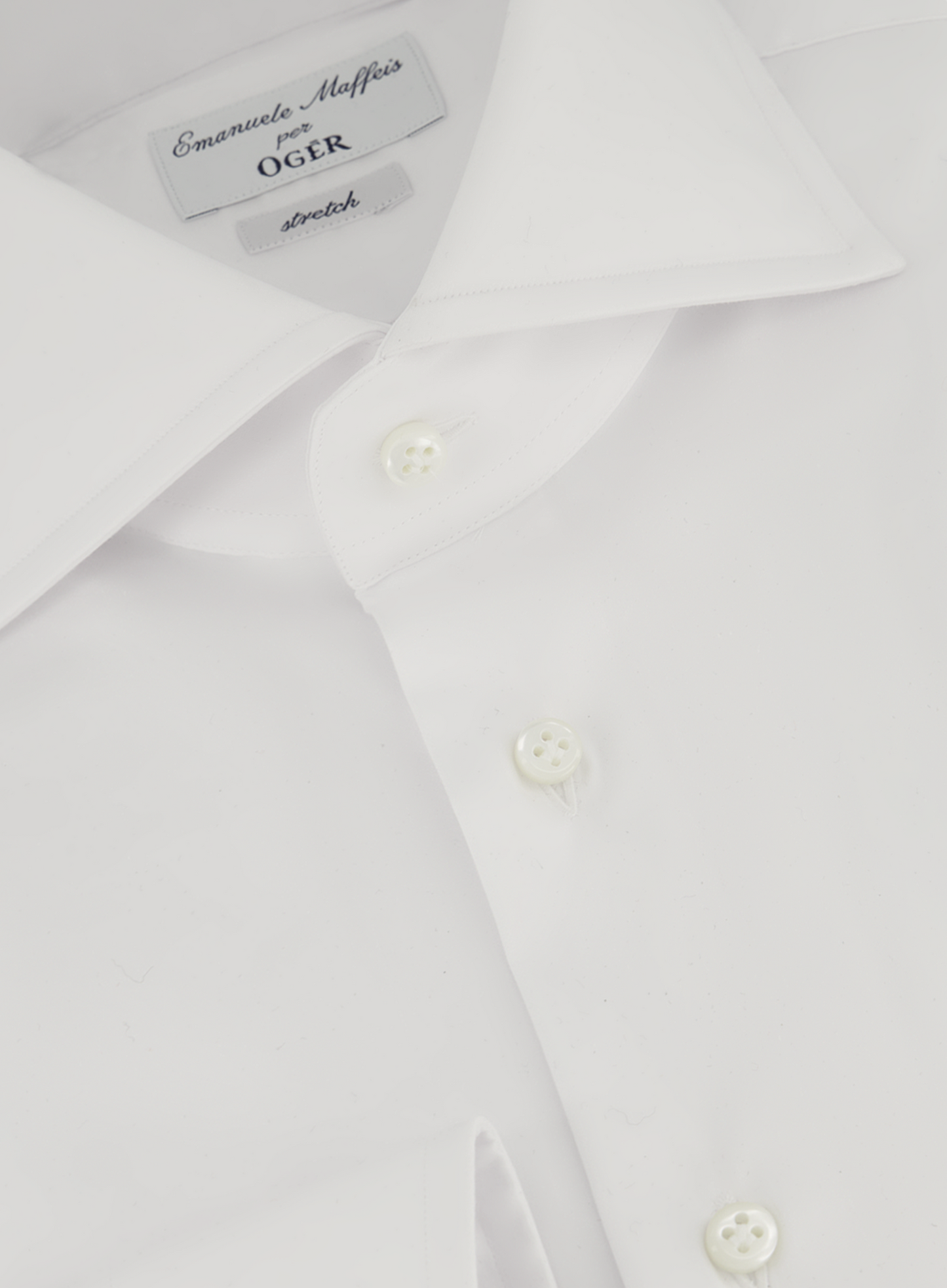 Stretch shirt van katoen | FULL_WIDTH | Wit