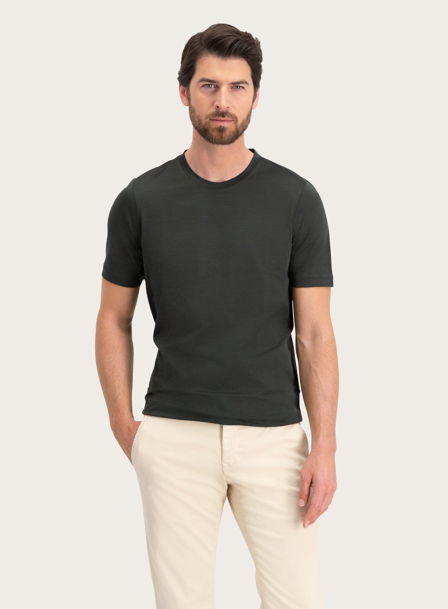 T-shirt van katoen | D.Groen