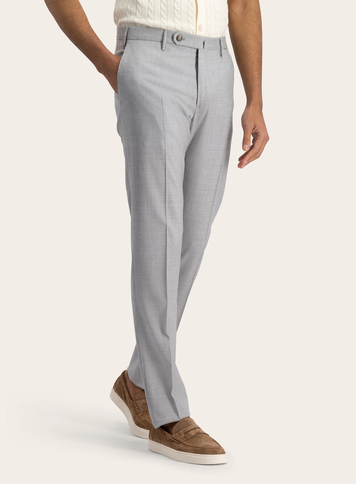 Gemêleerde pantalon van wol | Grijs