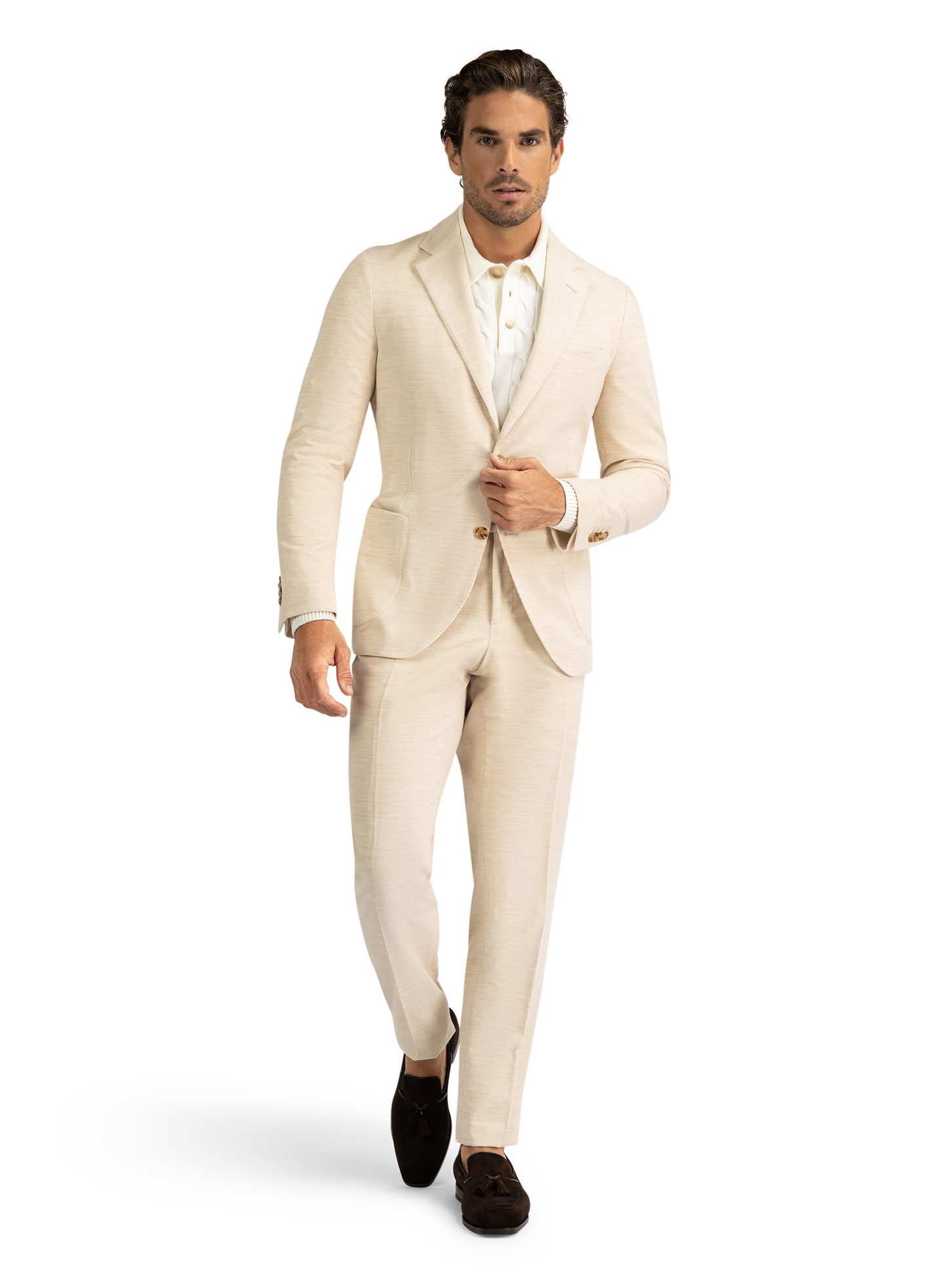 Jasje van katoen en wol | Beige
