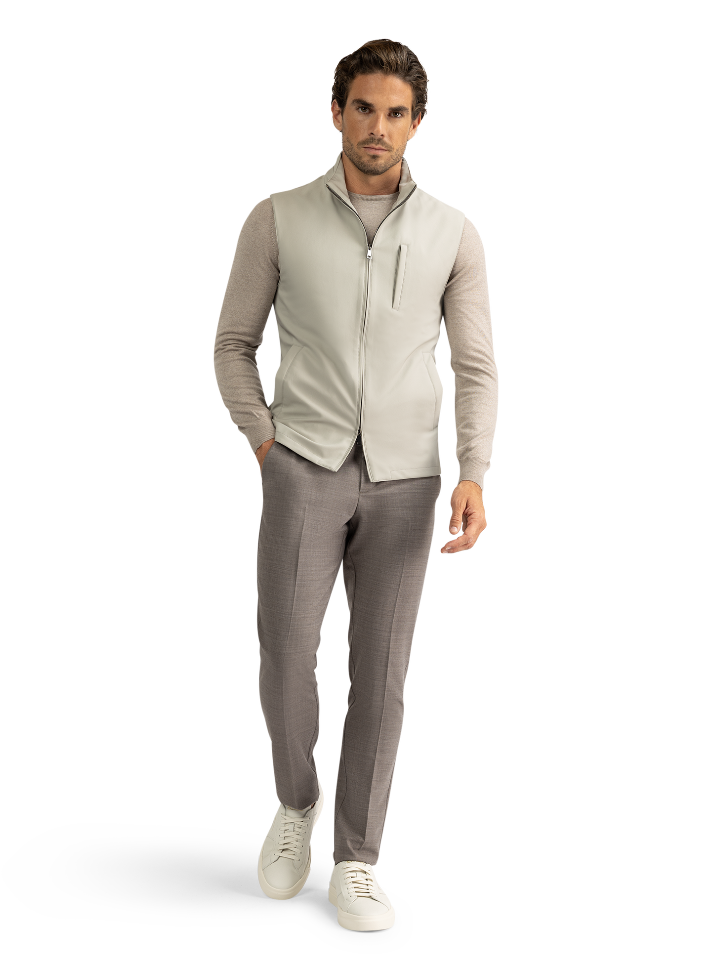 Waterafstotende bodywarmer | GRIJS-BEIGE