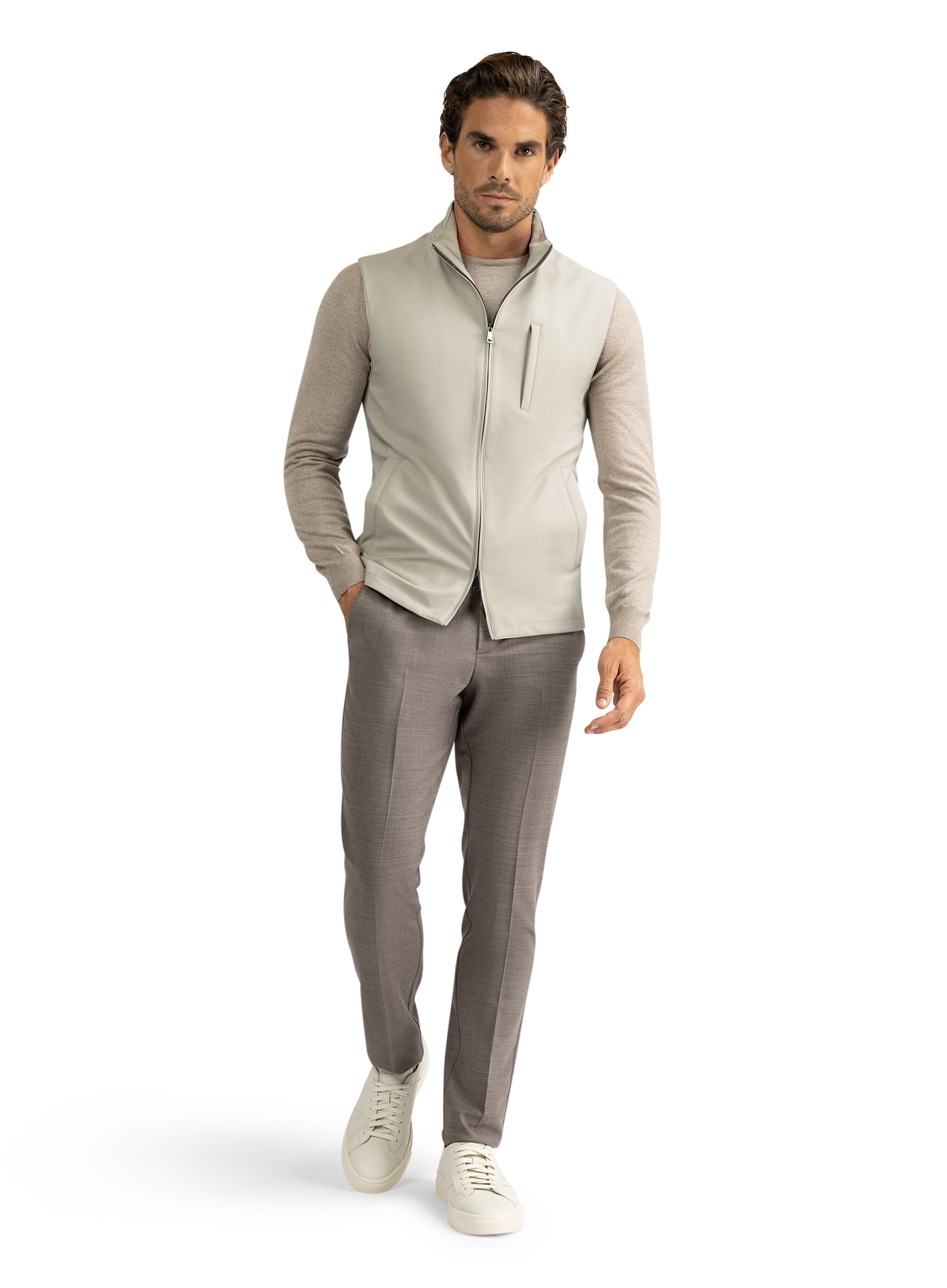 Waterafstotende bodywarmer | GRIJS-BEIGE