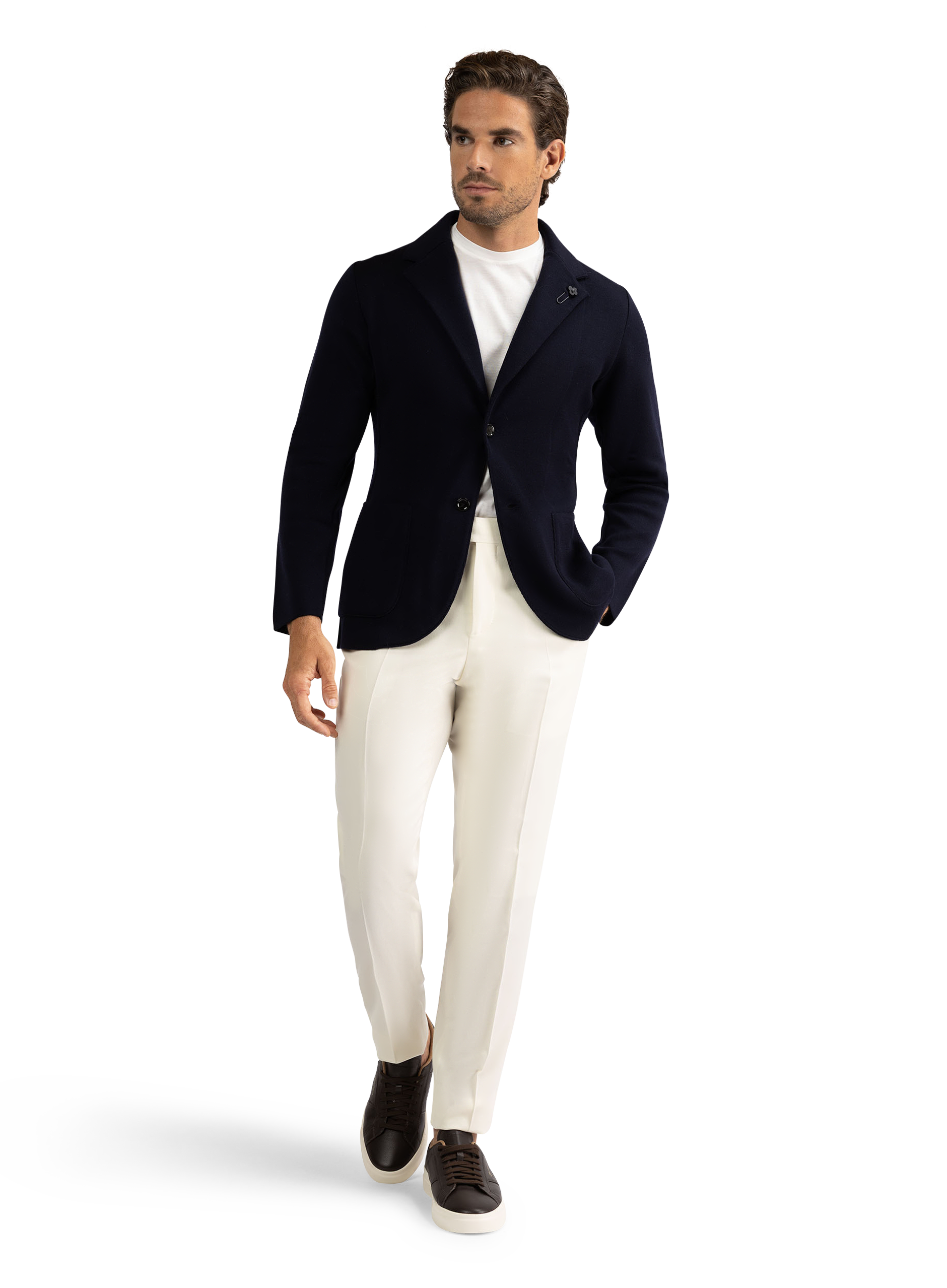 Knitted jasje van wol | BLUE NAVY