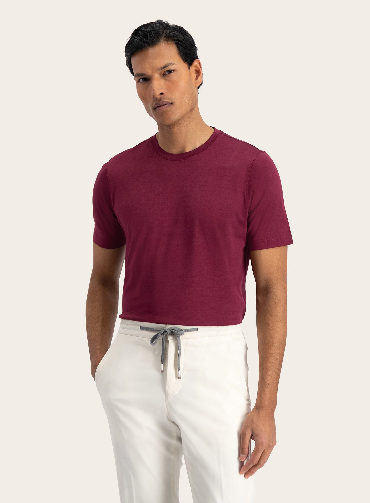 T-shirt van katoen | FULL_WIDTH | Bordeaux