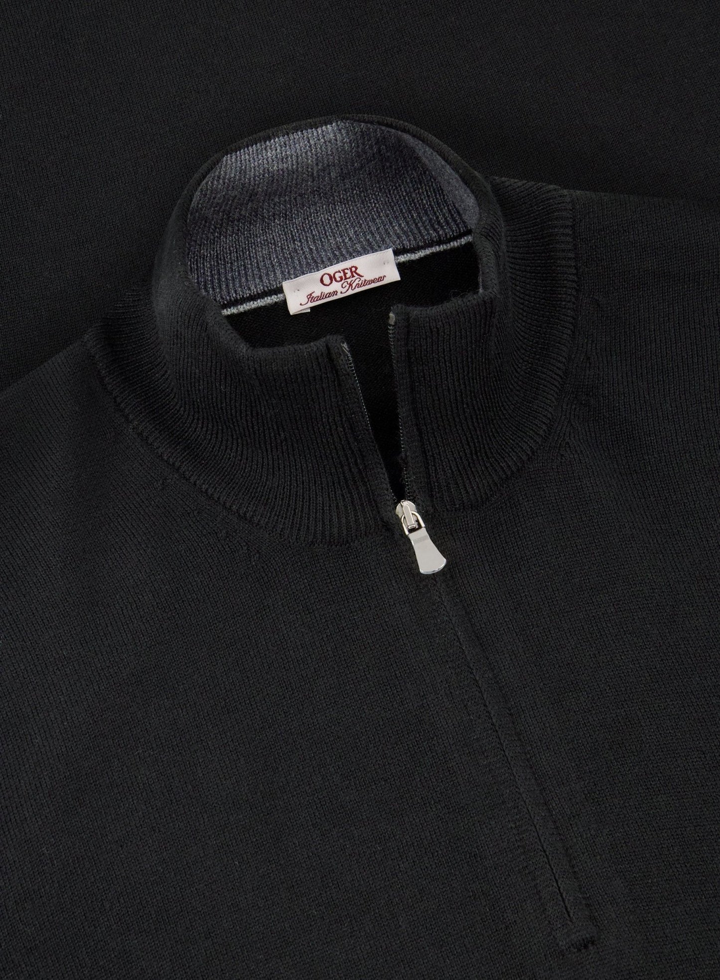 Half-zip trui van wol | Zwart